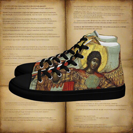 Divine Messenger Black Men’s high top canvas shoes