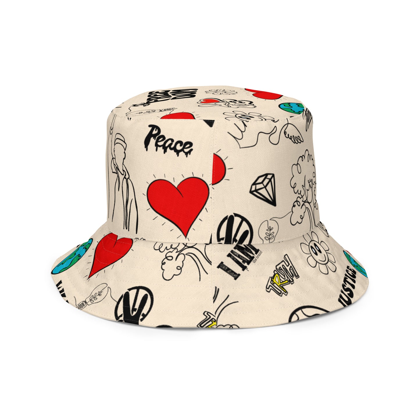 WH Cream Reversible bucket hat