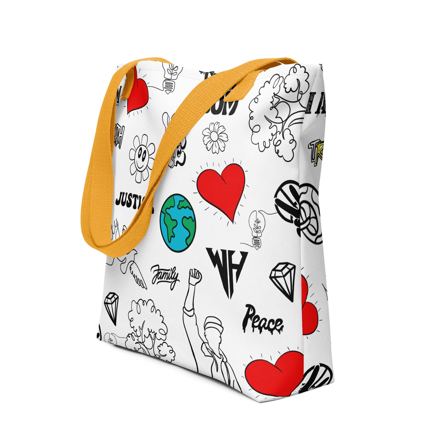 World Healer white Tote bag