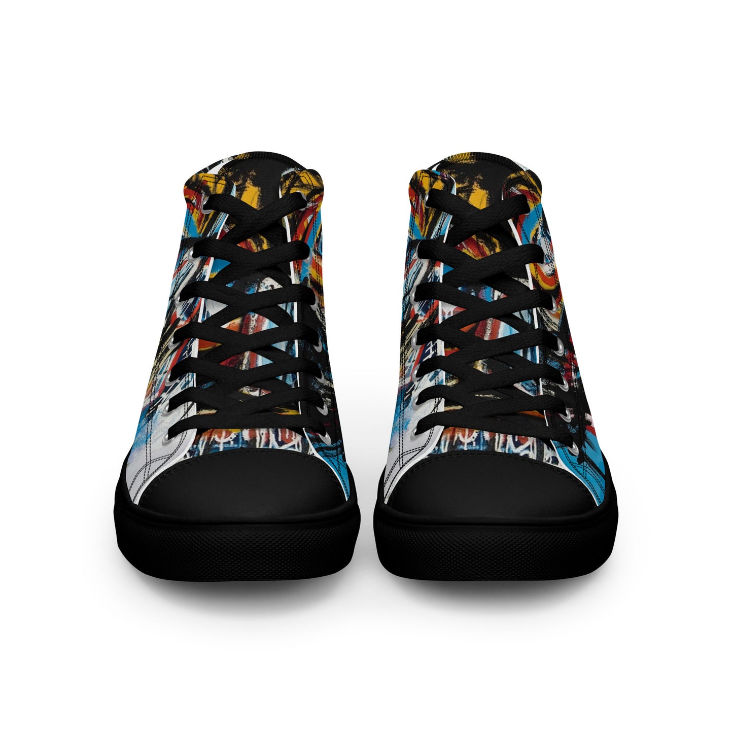 BAs face black Women’s high top canvas shoes