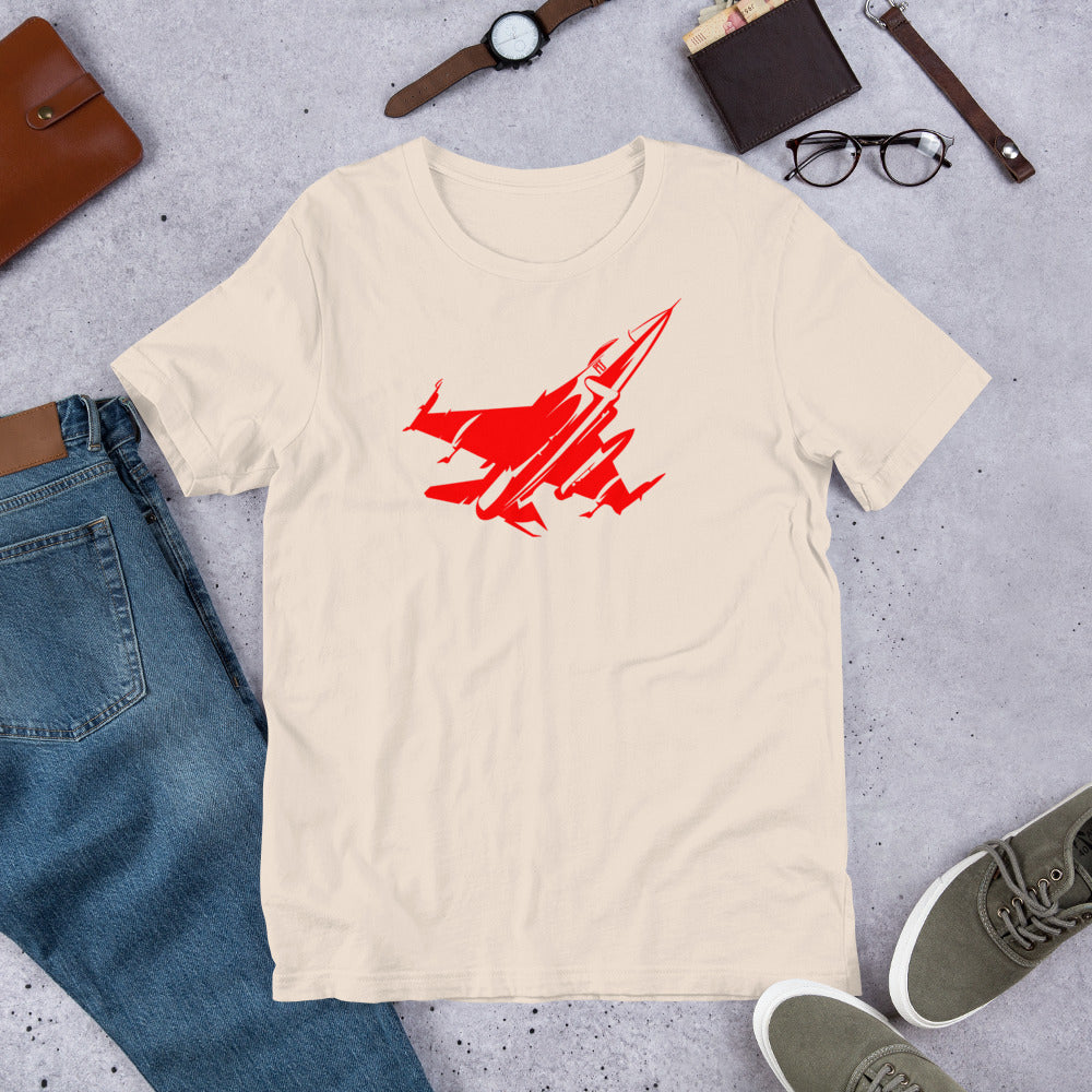 PCF Red Bella + Canvas 3001 Unisex Short Sleeve Jersey T-Shirt with Tear Away Label