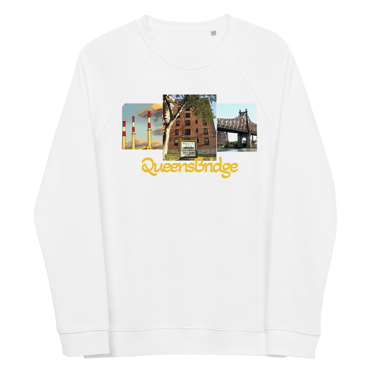 Qb animated Unisex organic raglan sweatshirt
