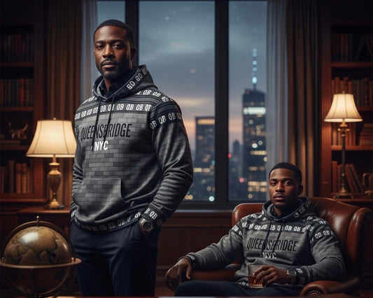 QueensBridge nyc “ black” Unisex cotton hoodie