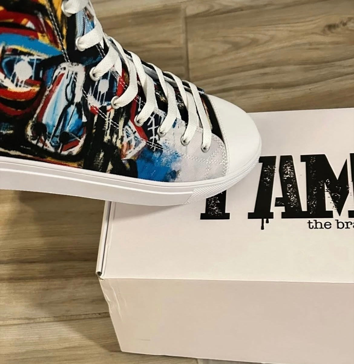 “ Basquiat Face “ Men’s high top canvas shoes
