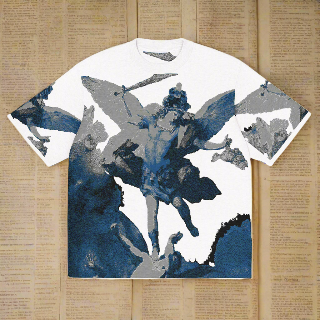 Power ( blue) Knitted classic tee