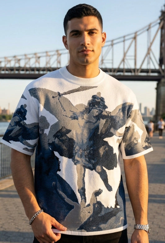 Power ( blue) Knitted classic tee