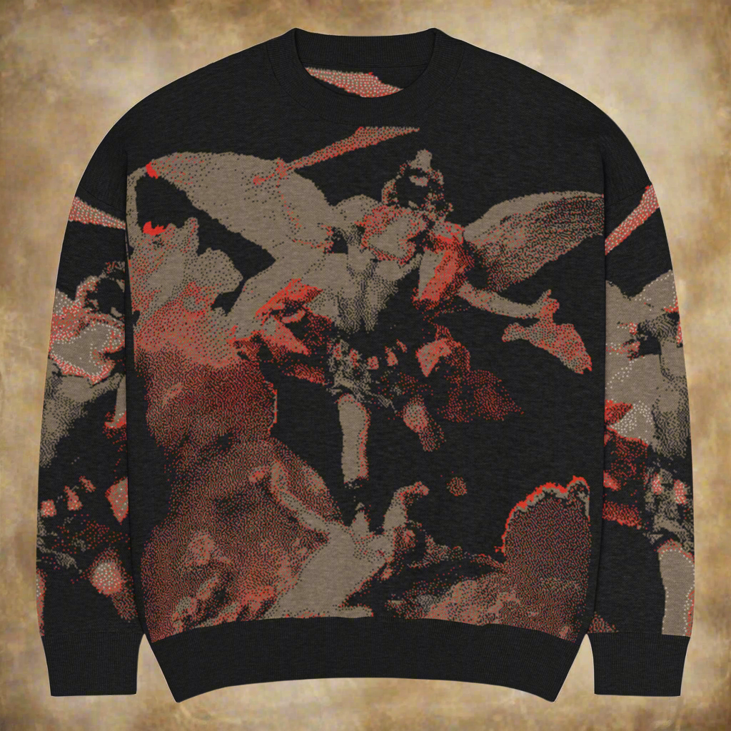 Power Relaxed fit knitted crew neck sweater
