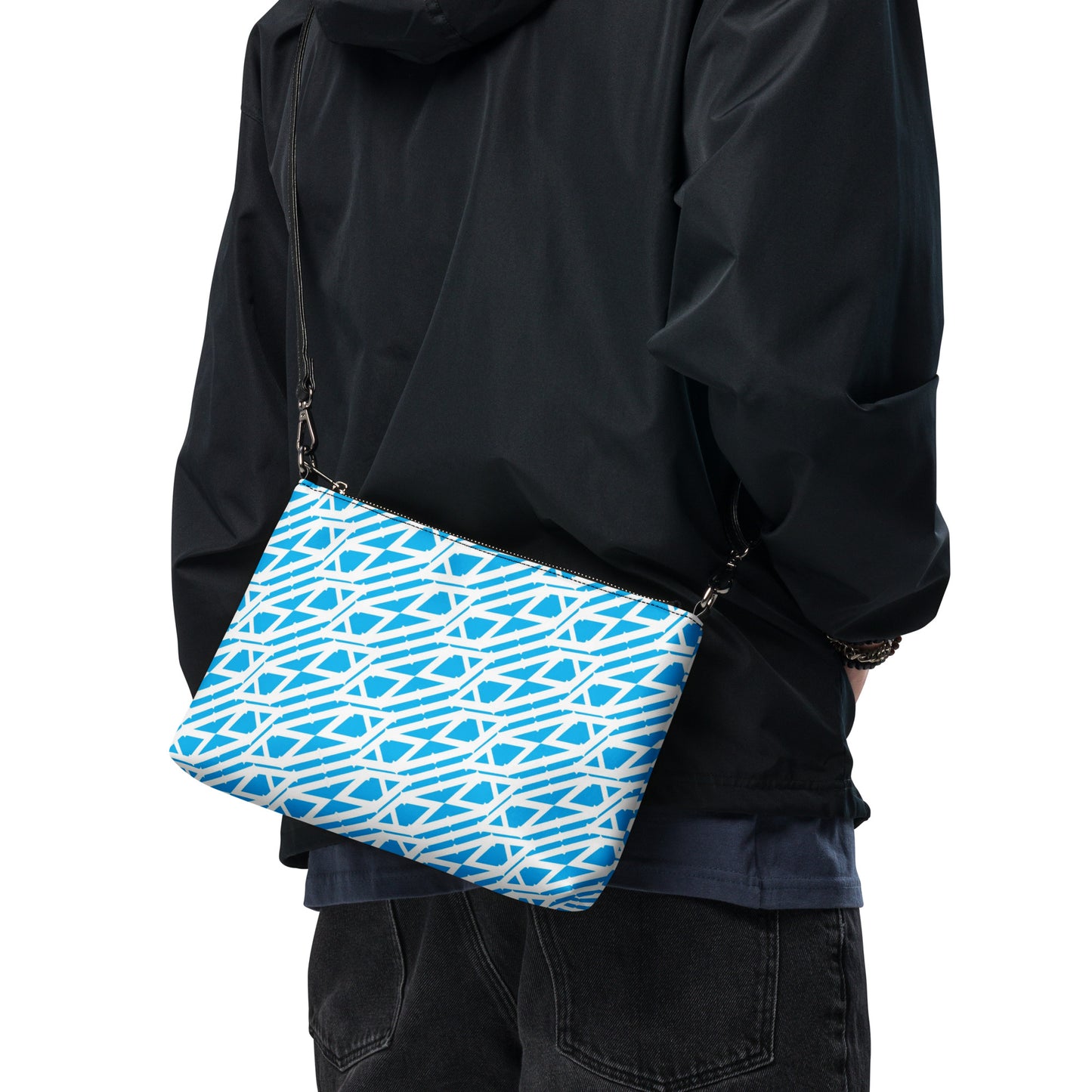 Light blue and white Crossbody bag