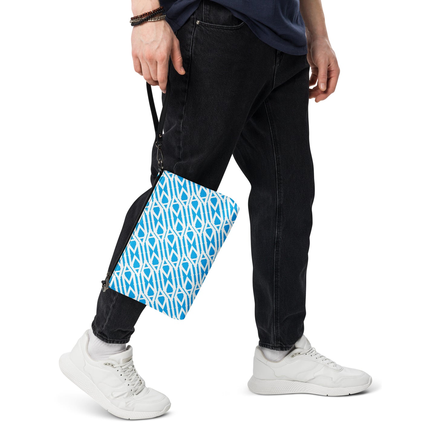 Light blue and white Crossbody bag