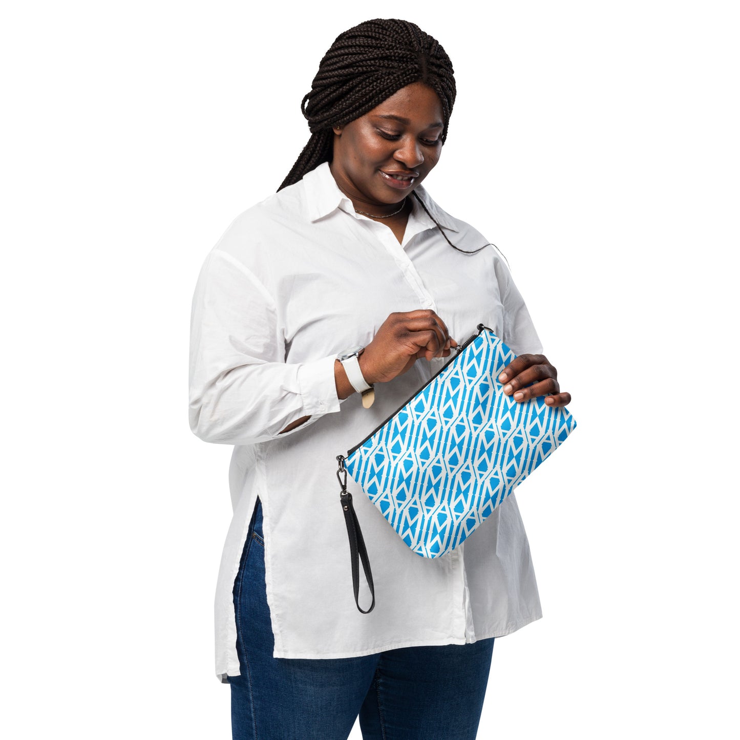 Light blue and white Crossbody bag