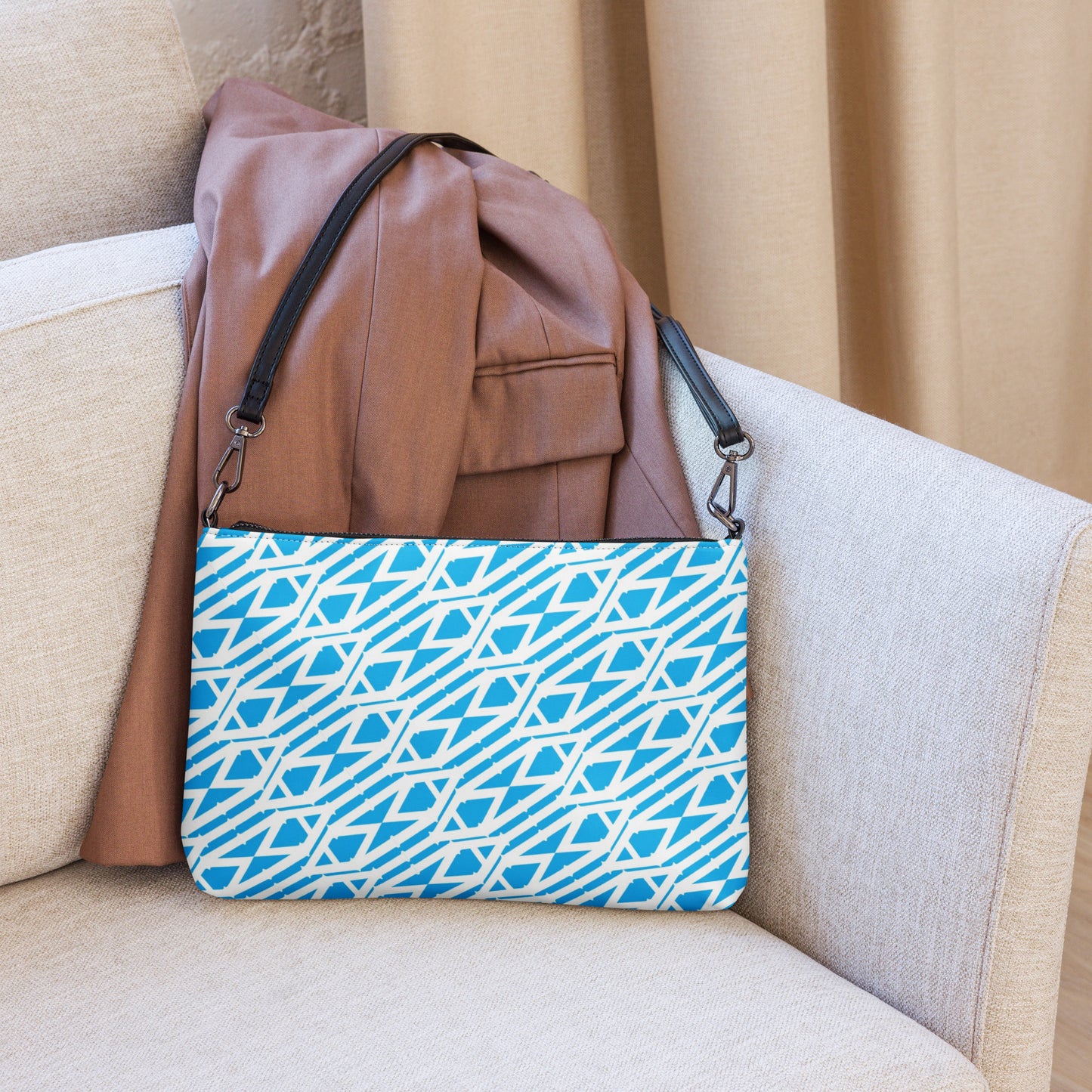 Light blue and white Crossbody bag