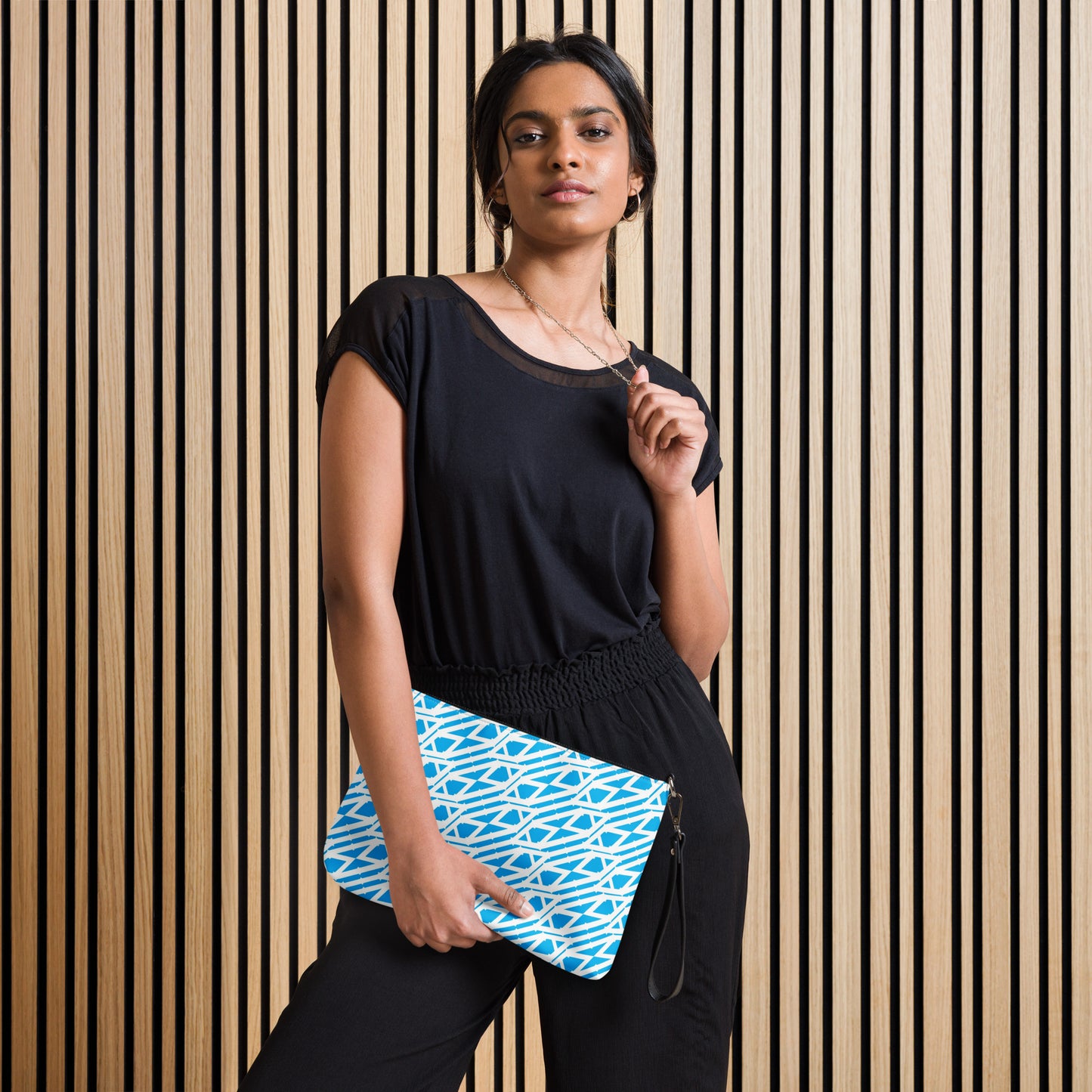 Light blue and white Crossbody bag