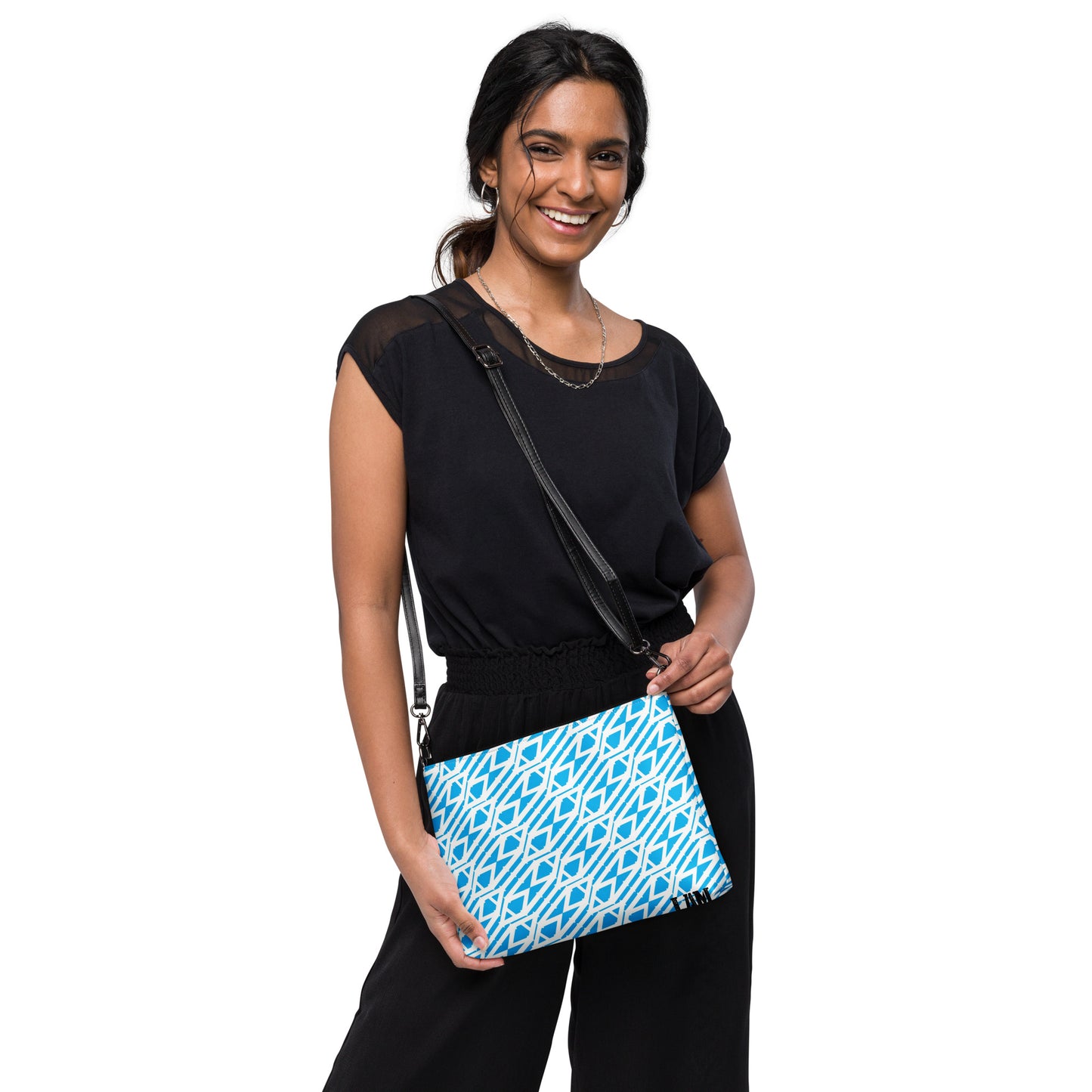 Light blue and white Crossbody bag