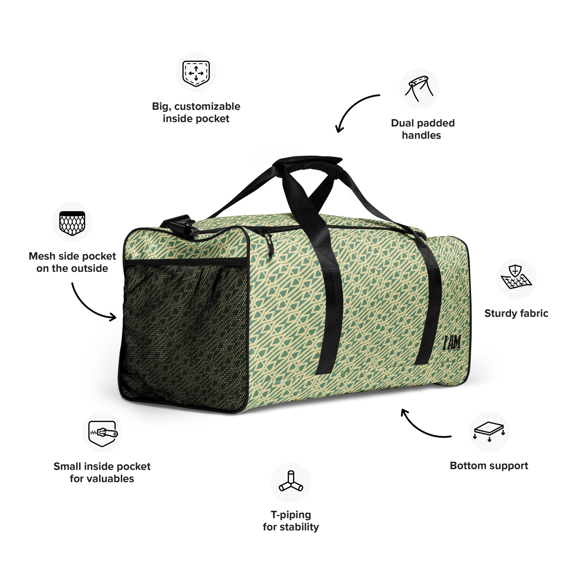 I Am Print Duffle bag