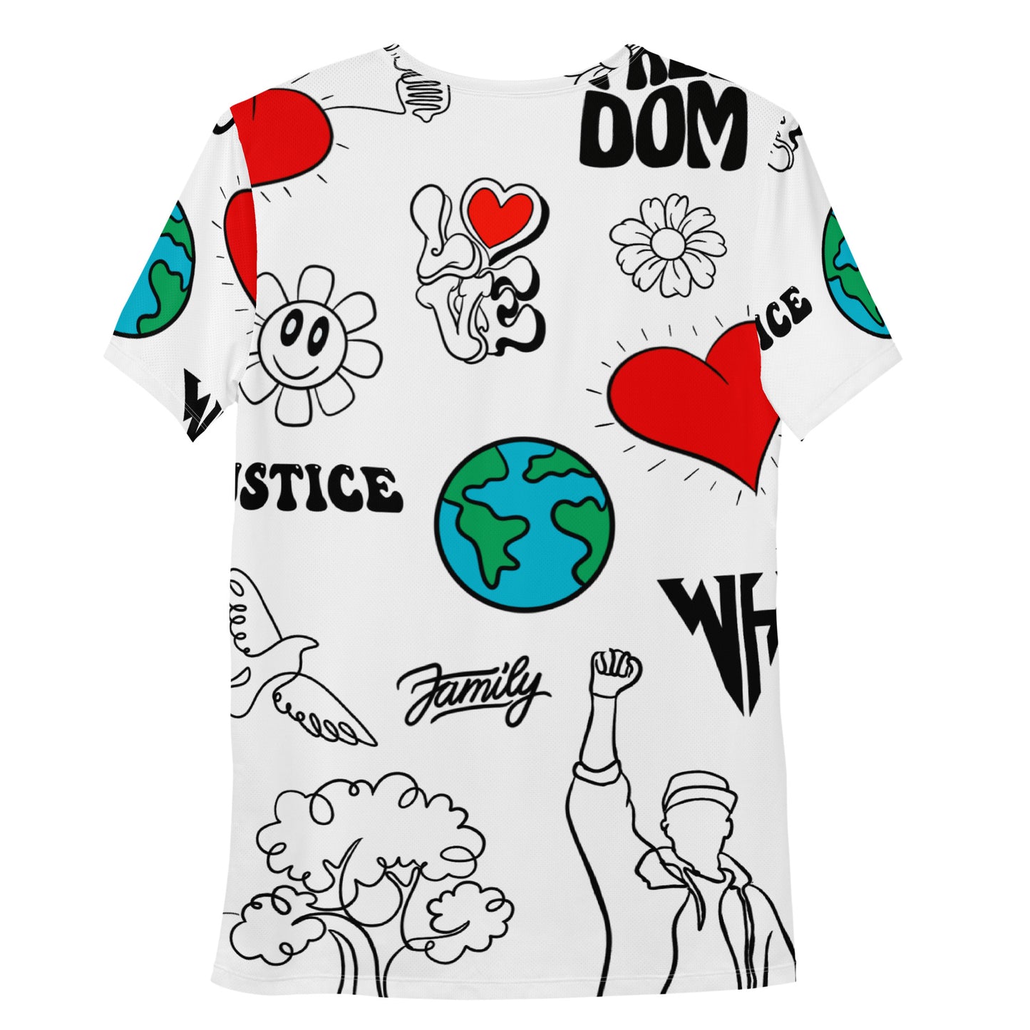 World Healer white All-Over Print Men's Athletic T-shirt