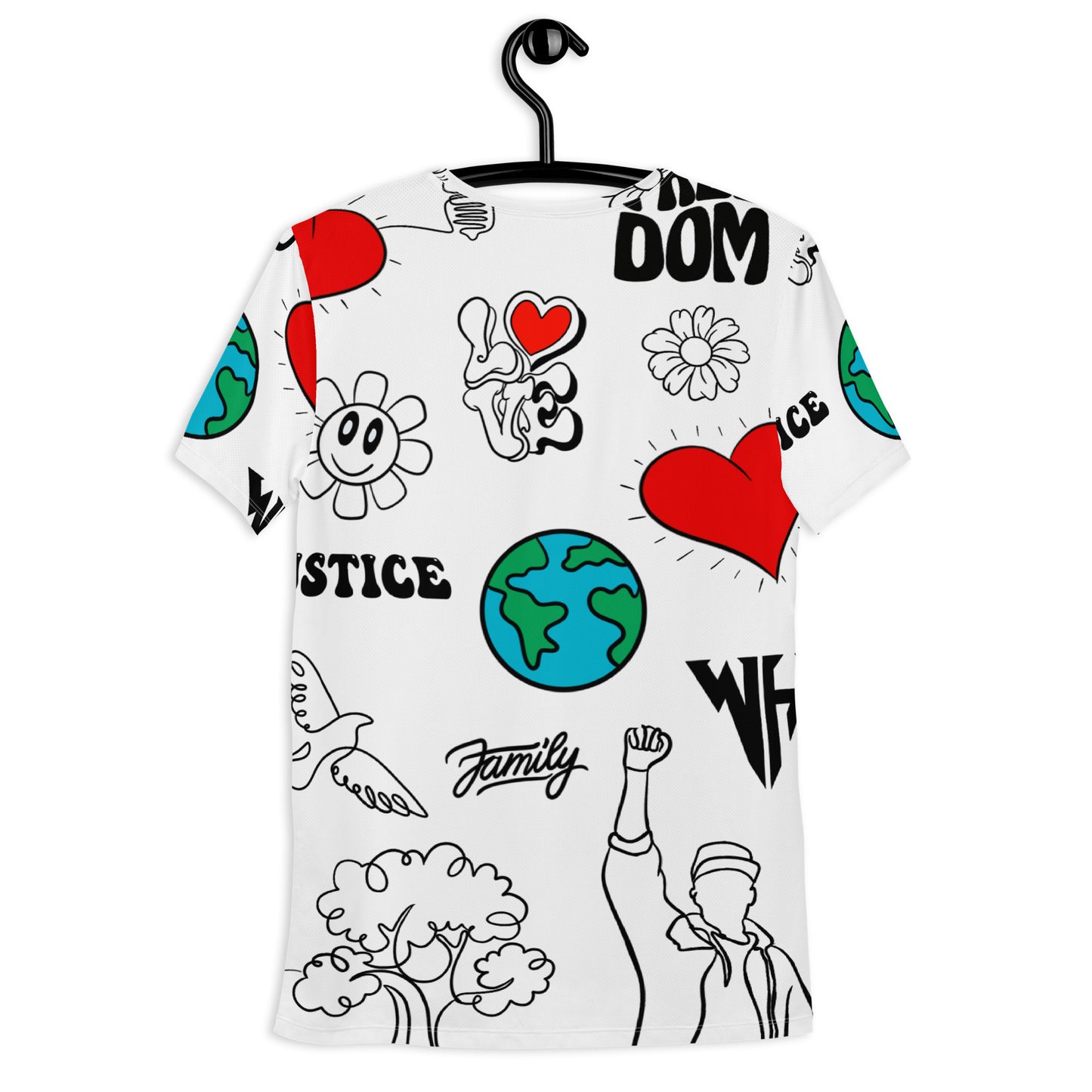World Healer white All-Over Print Men's Athletic T-shirt