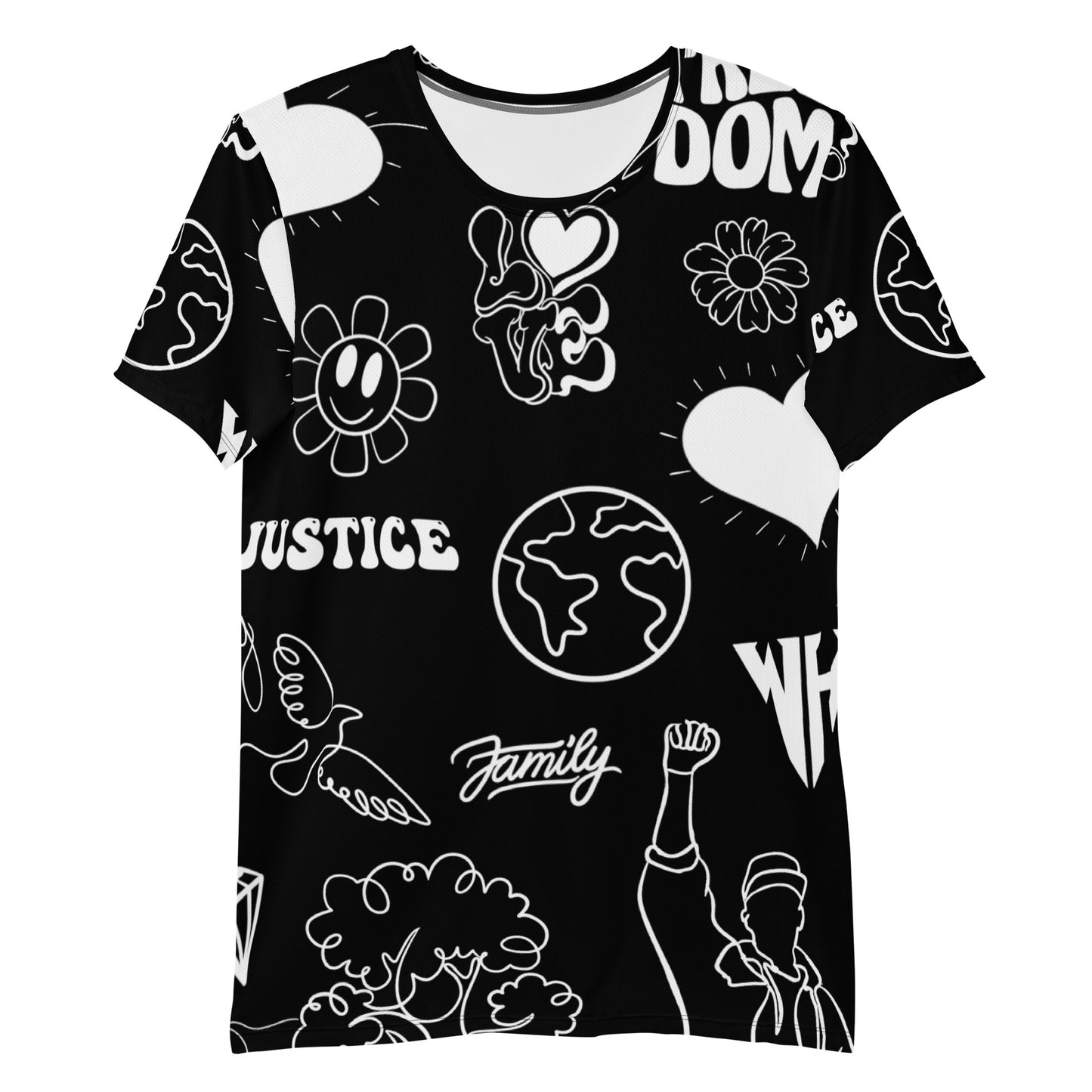 World Healer All-Over Print Men's Athletic T-shirt