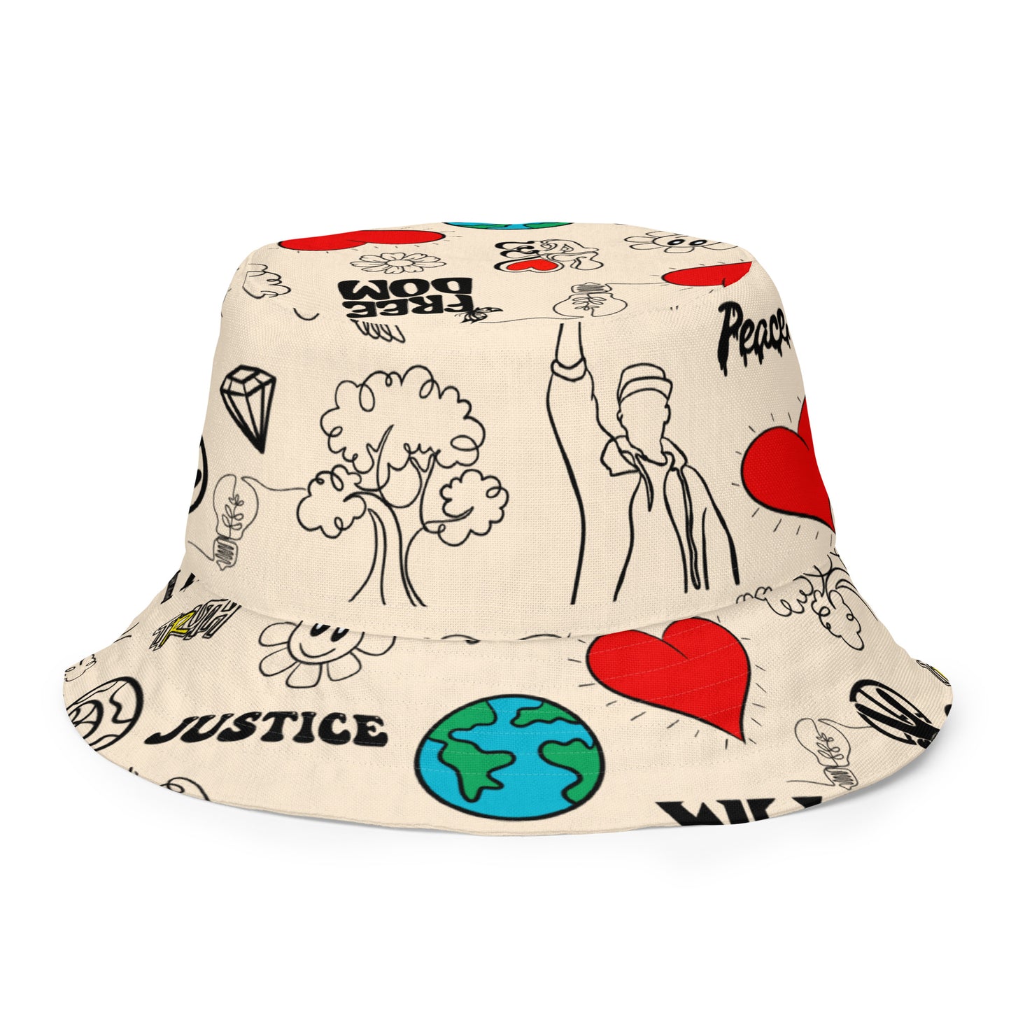 WH Cream Reversible bucket hat