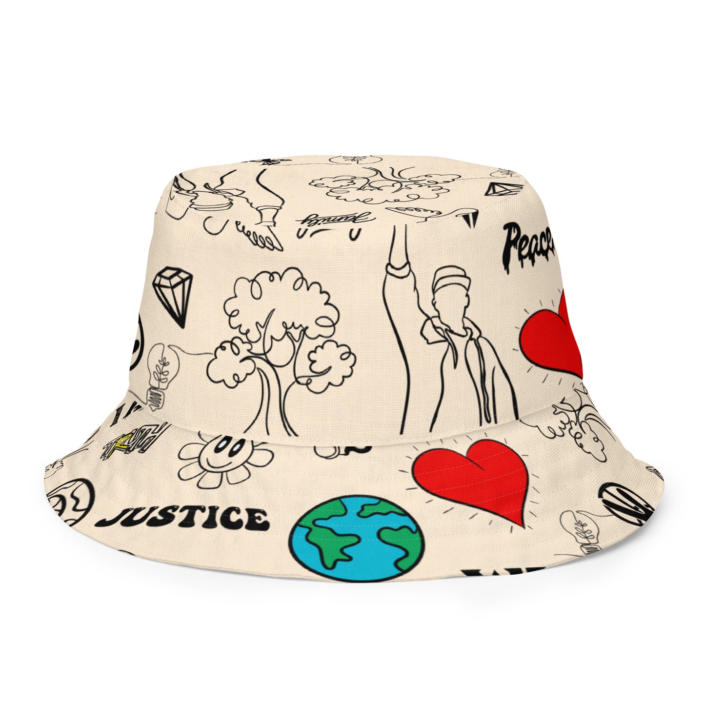 WH Cream Reversible bucket hat