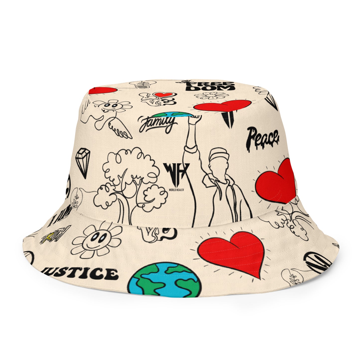 WH Cream Reversible bucket hat