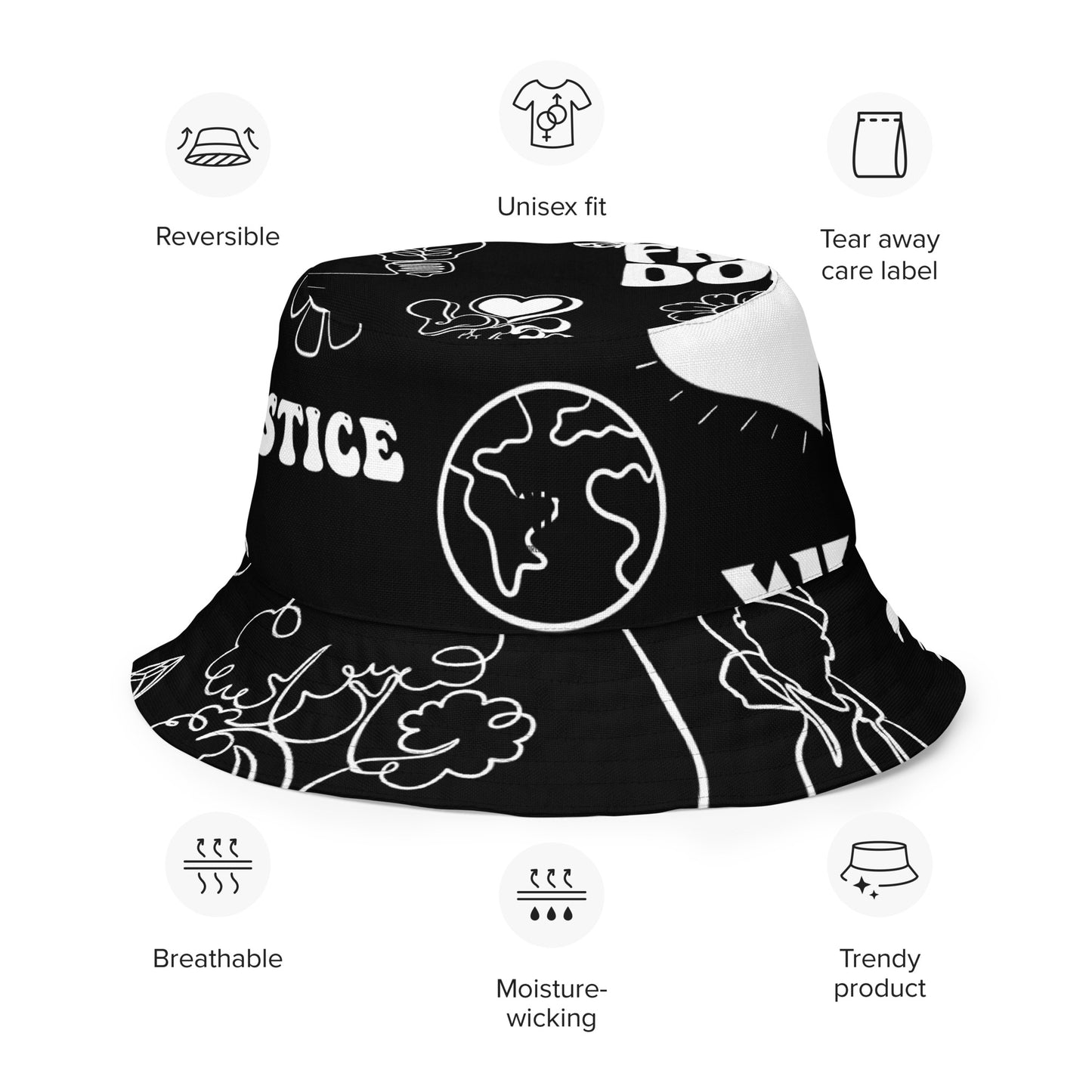 World Healer Reversible bucket hat