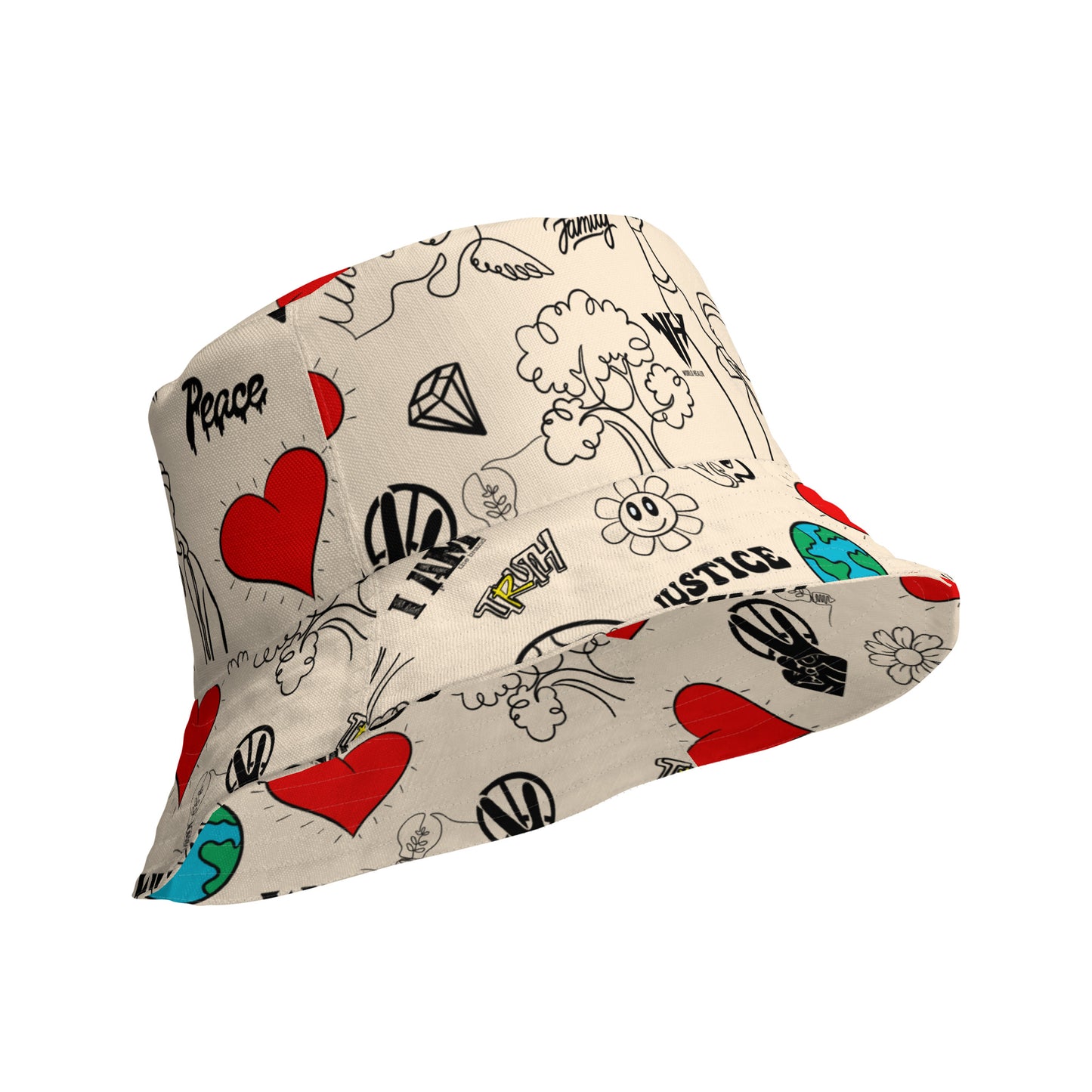 WH Cream Reversible bucket hat