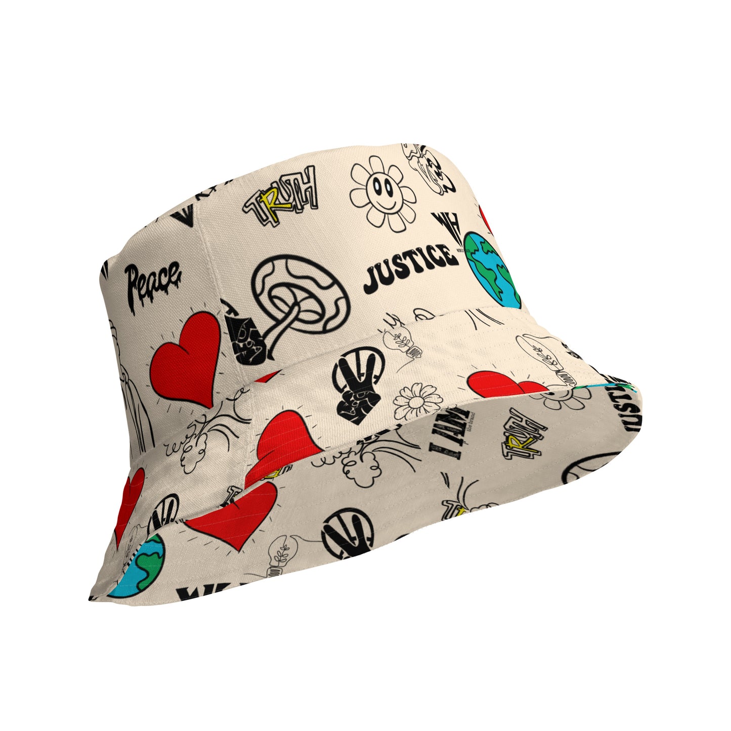 WH Cream Reversible bucket hat