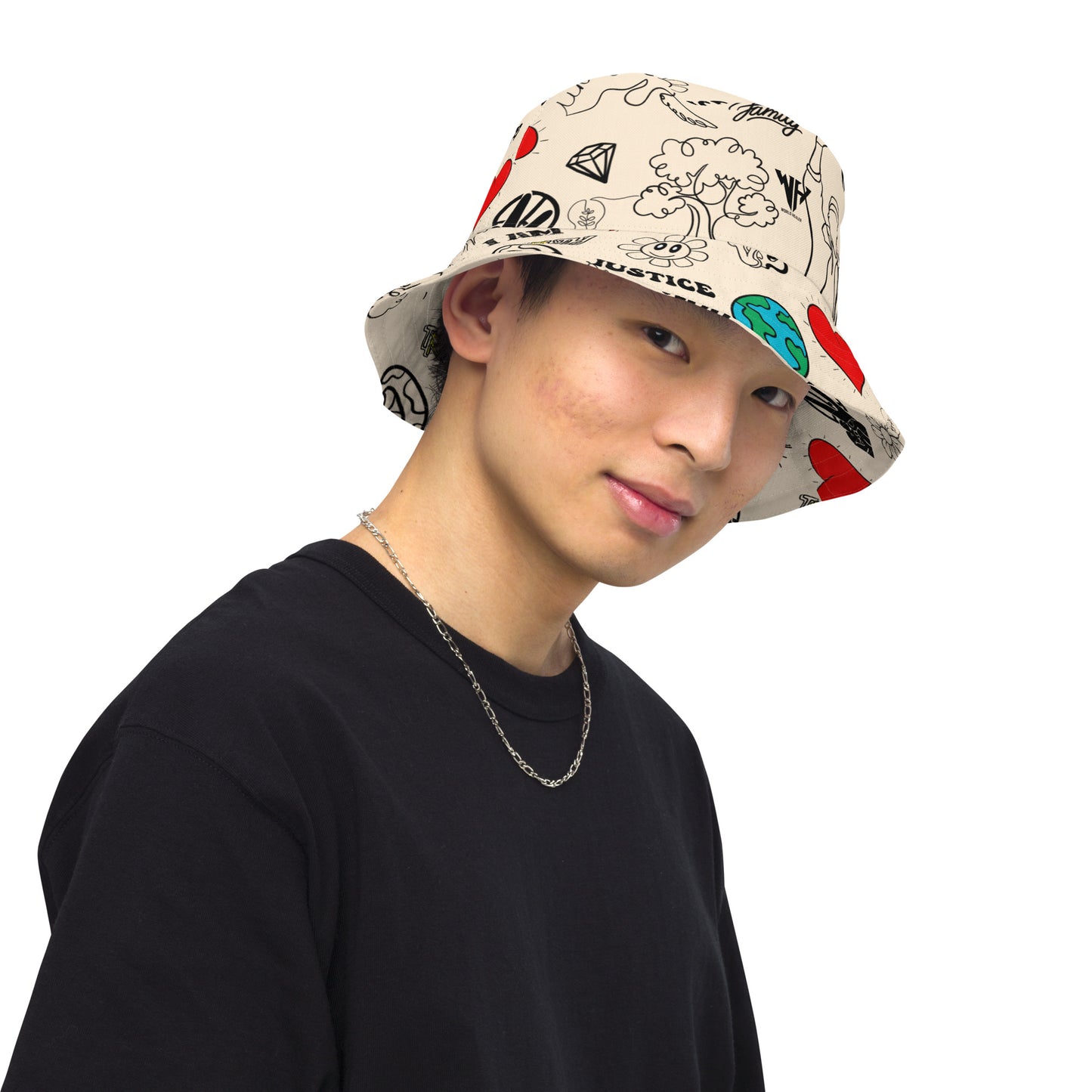 WH Cream Reversible bucket hat