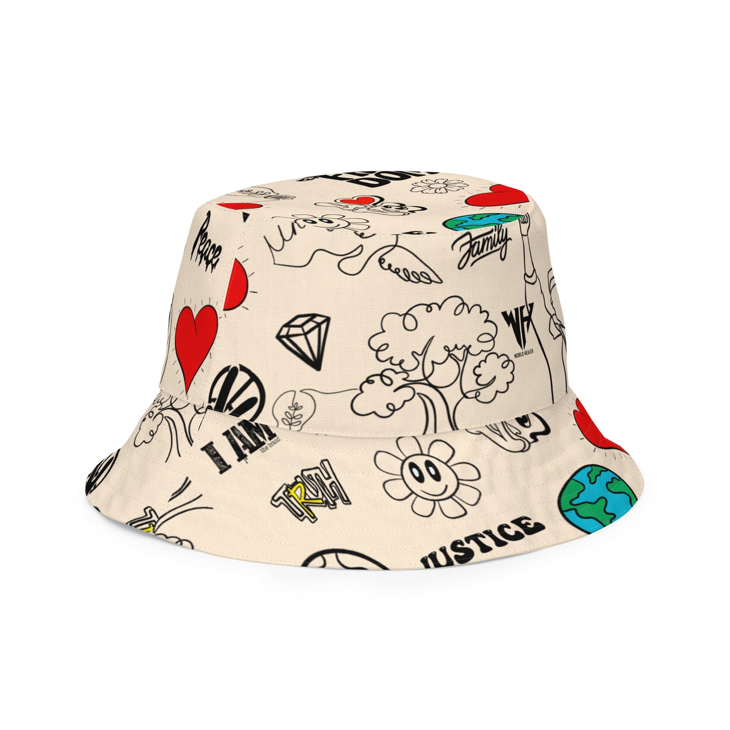 WH Cream Reversible bucket hat