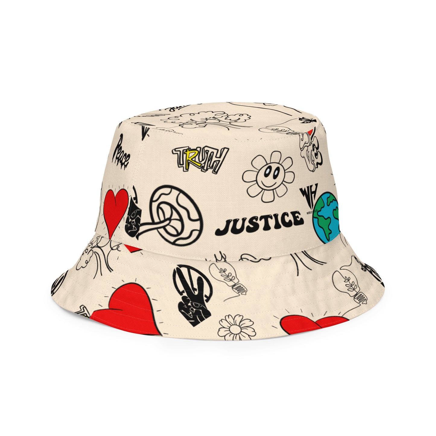 WH Cream Reversible bucket hat