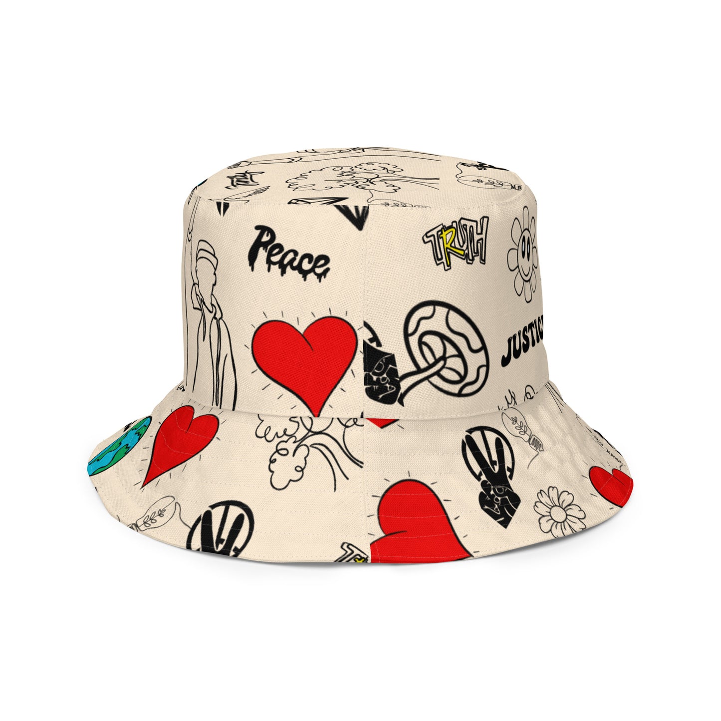 WH Cream Reversible bucket hat