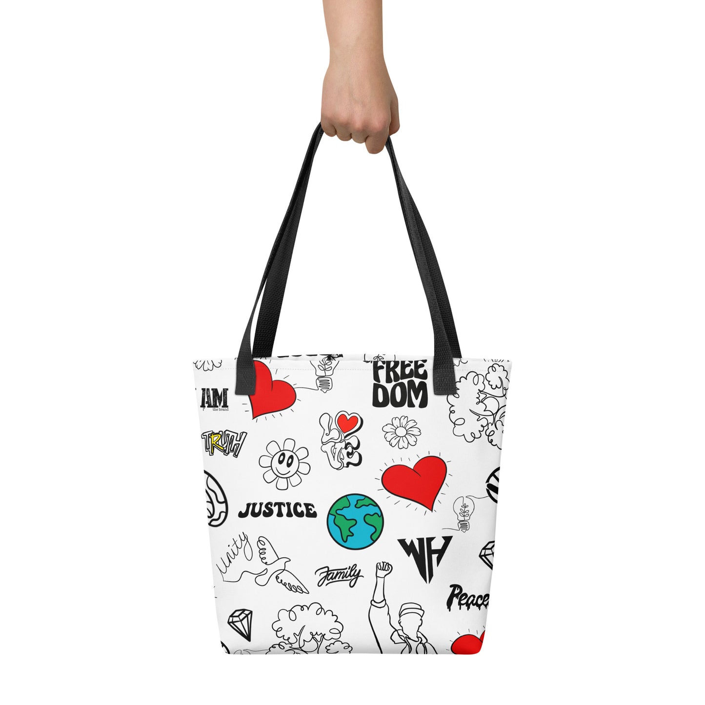 World Healer white Tote bag