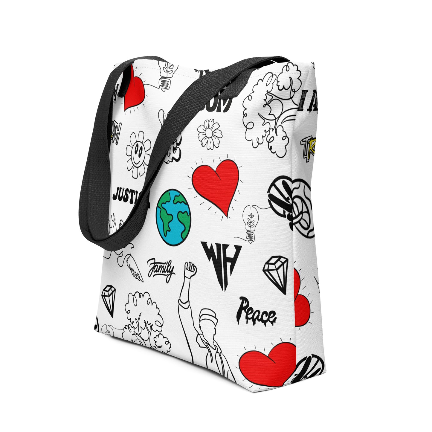 World Healer white Tote bag