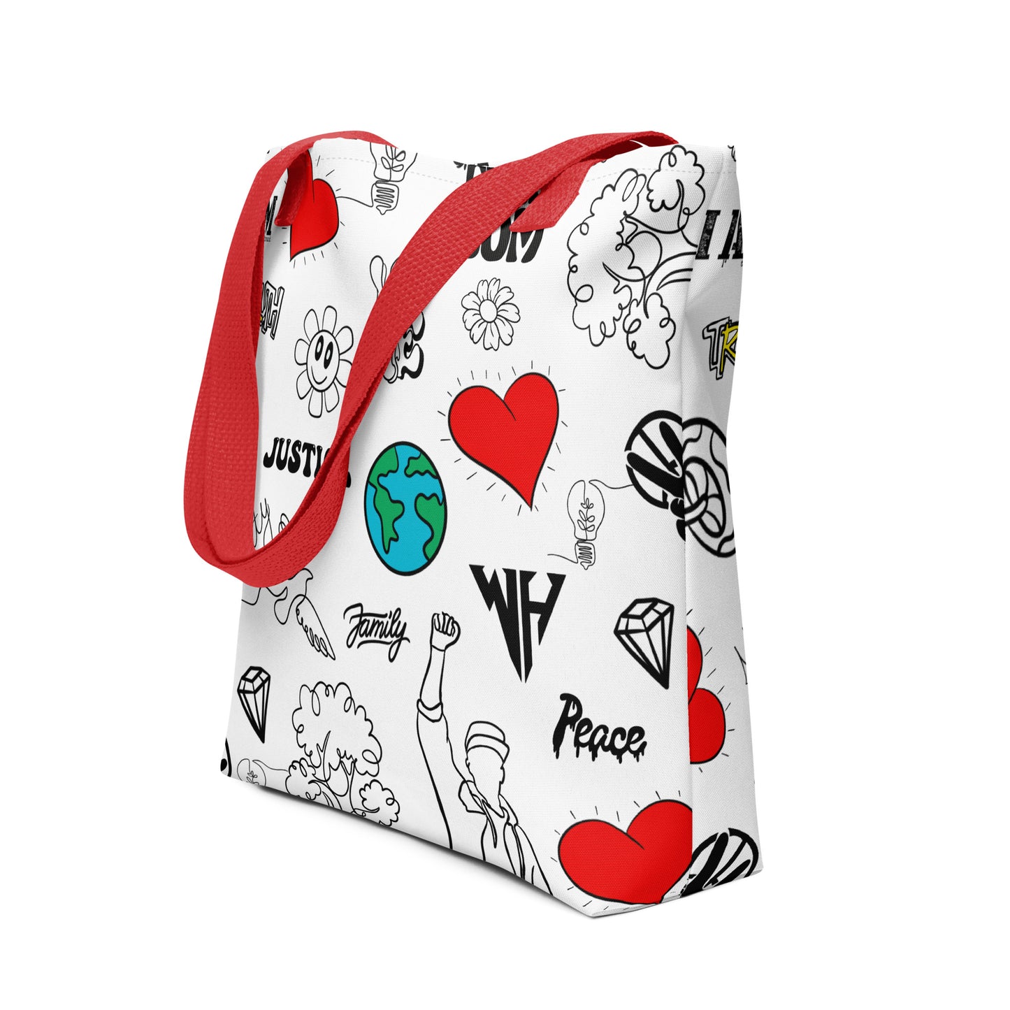 World Healer white Tote bag