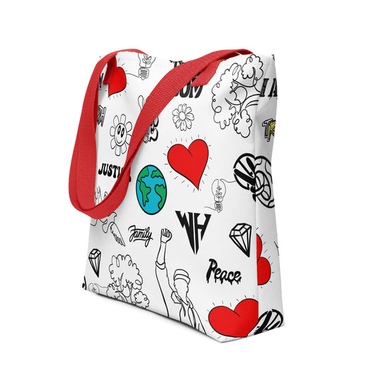 World Healer white Tote bag