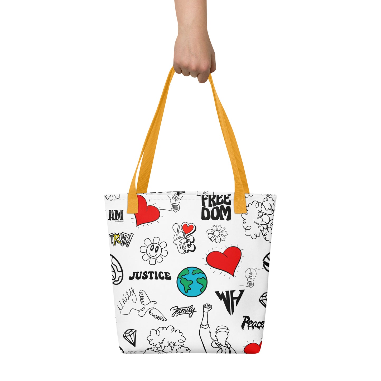 World Healer white Tote bag