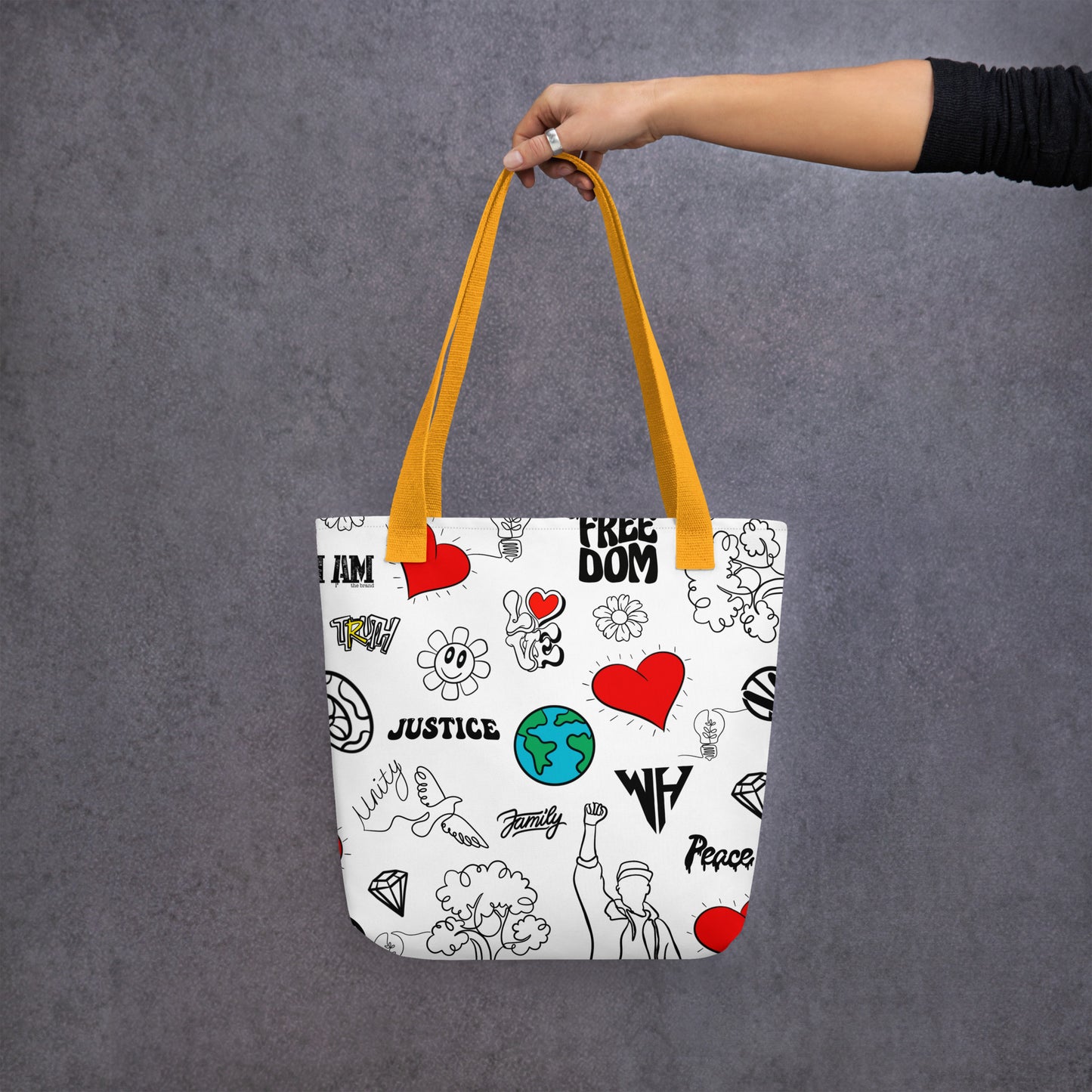 World Healer white Tote bag