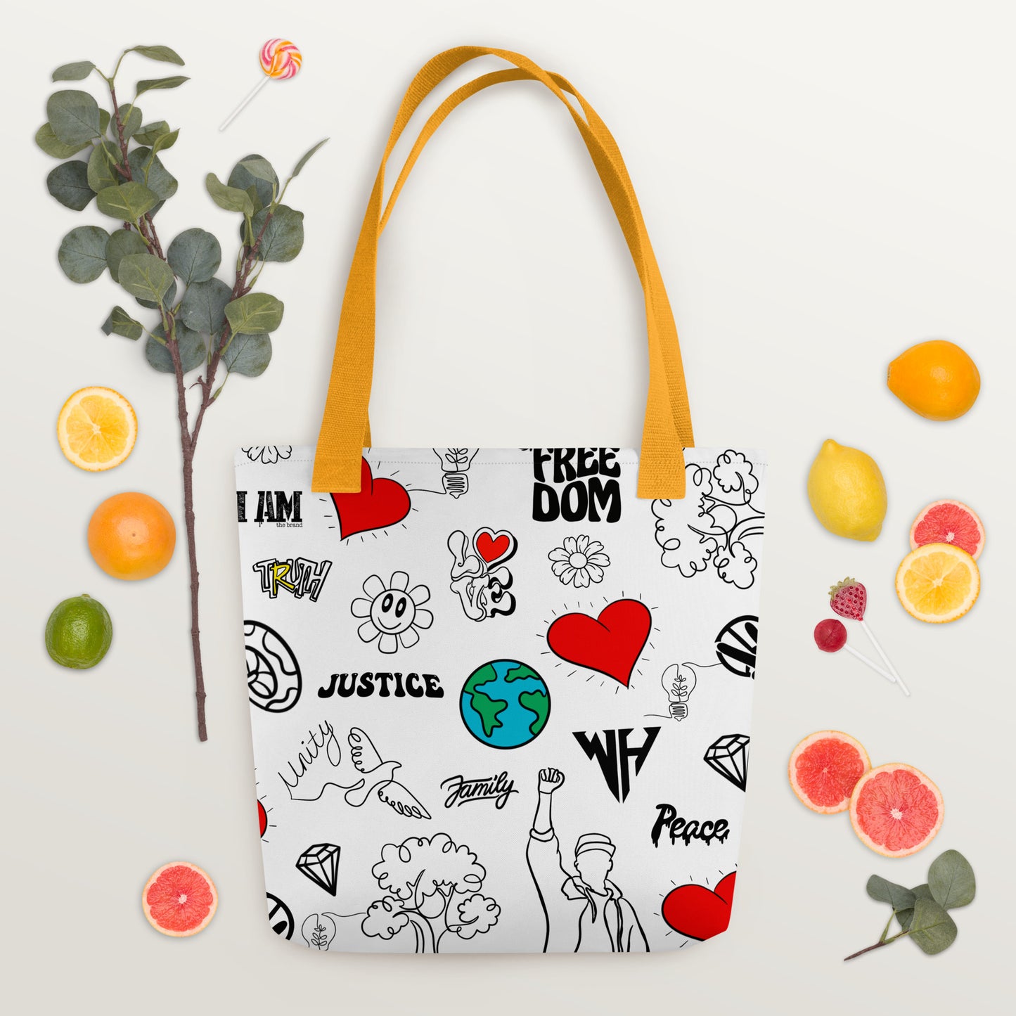 World Healer white Tote bag