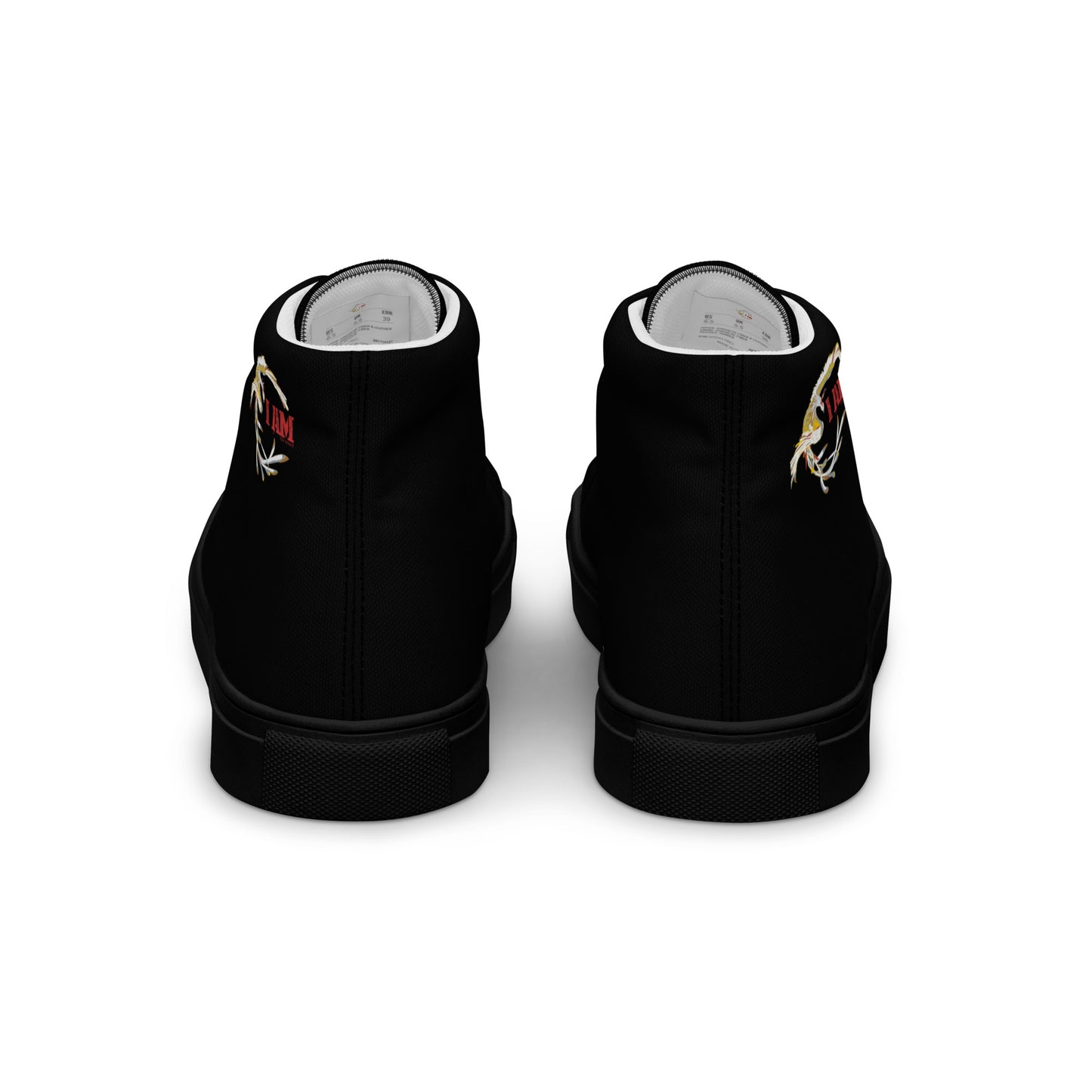 Black on Black IAM Men’s high top canvas shoes
