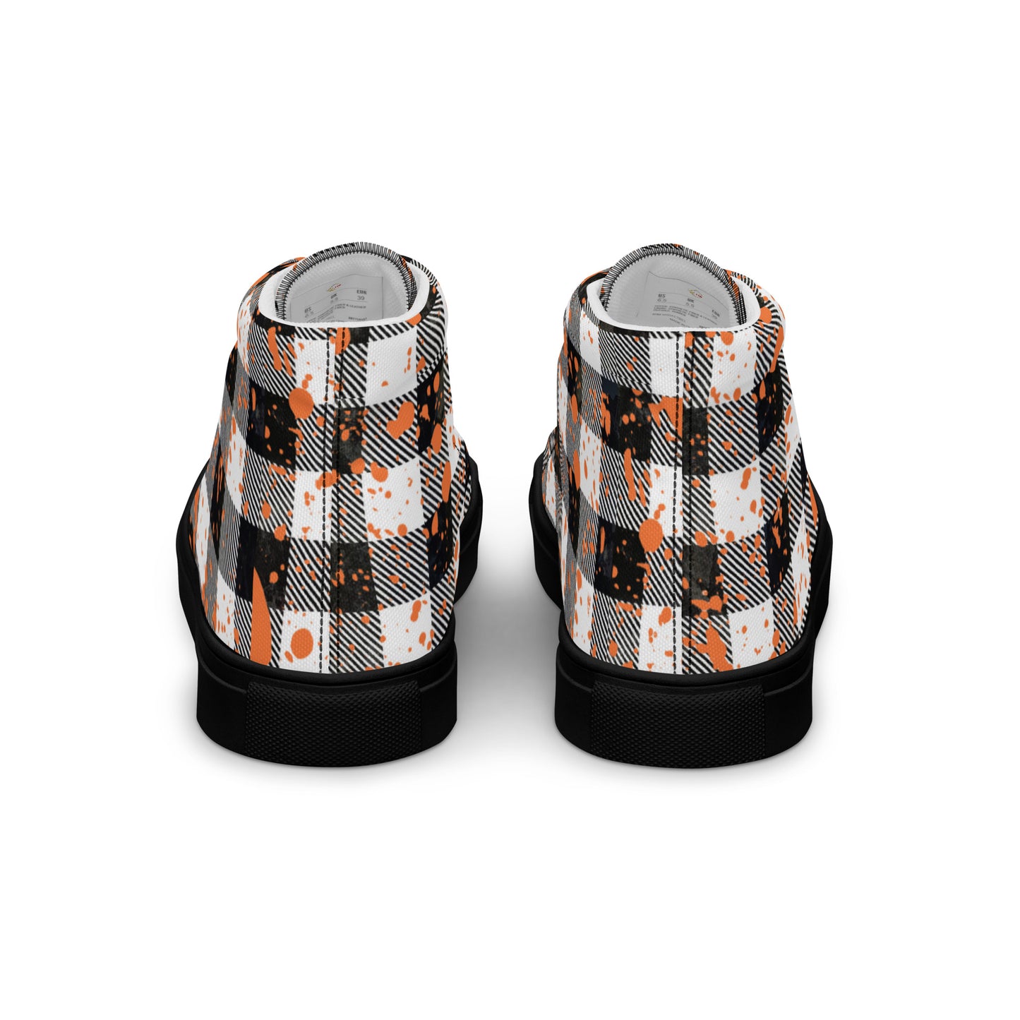 Checkered Men’s high top canvas shoes