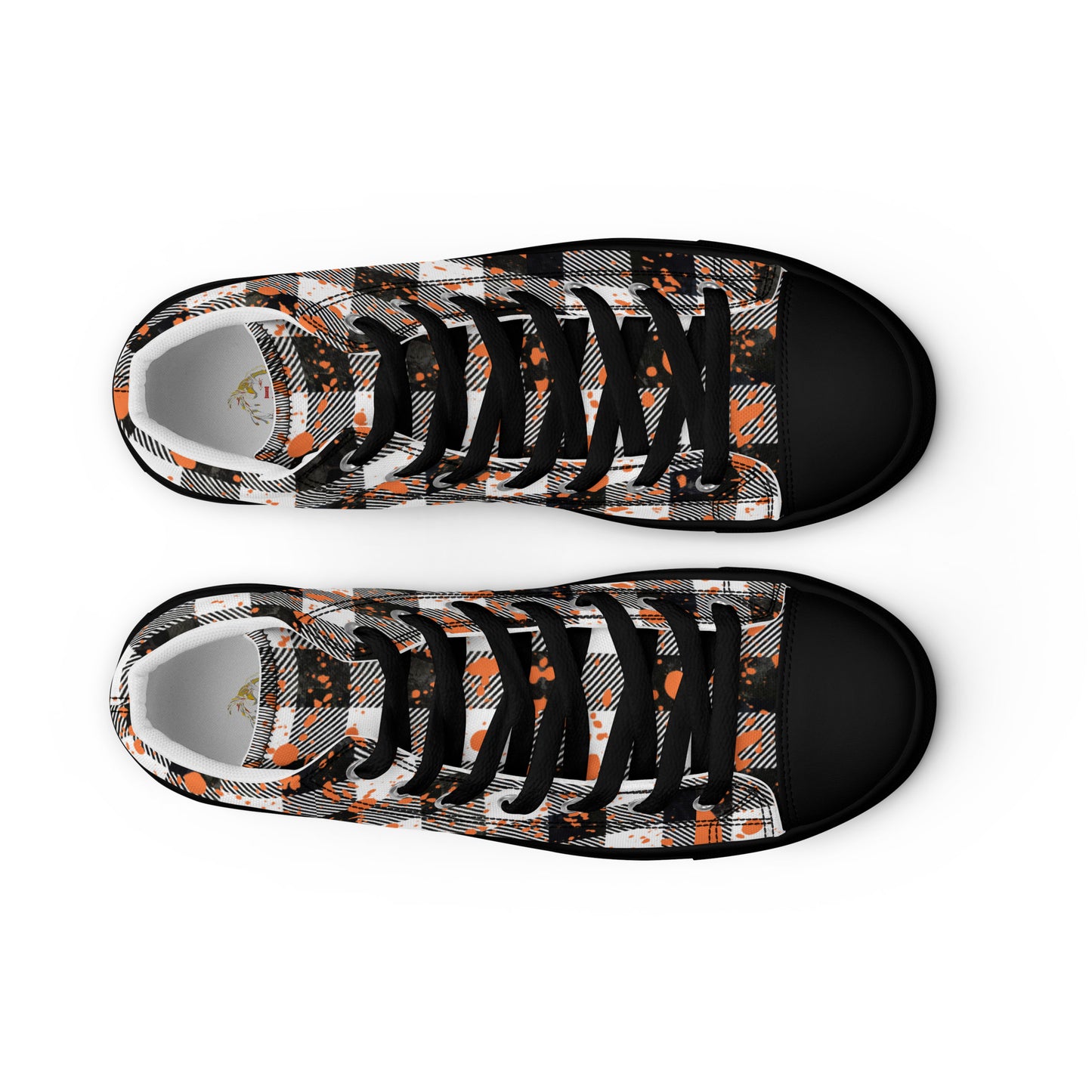 Checkered Men’s high top canvas shoes