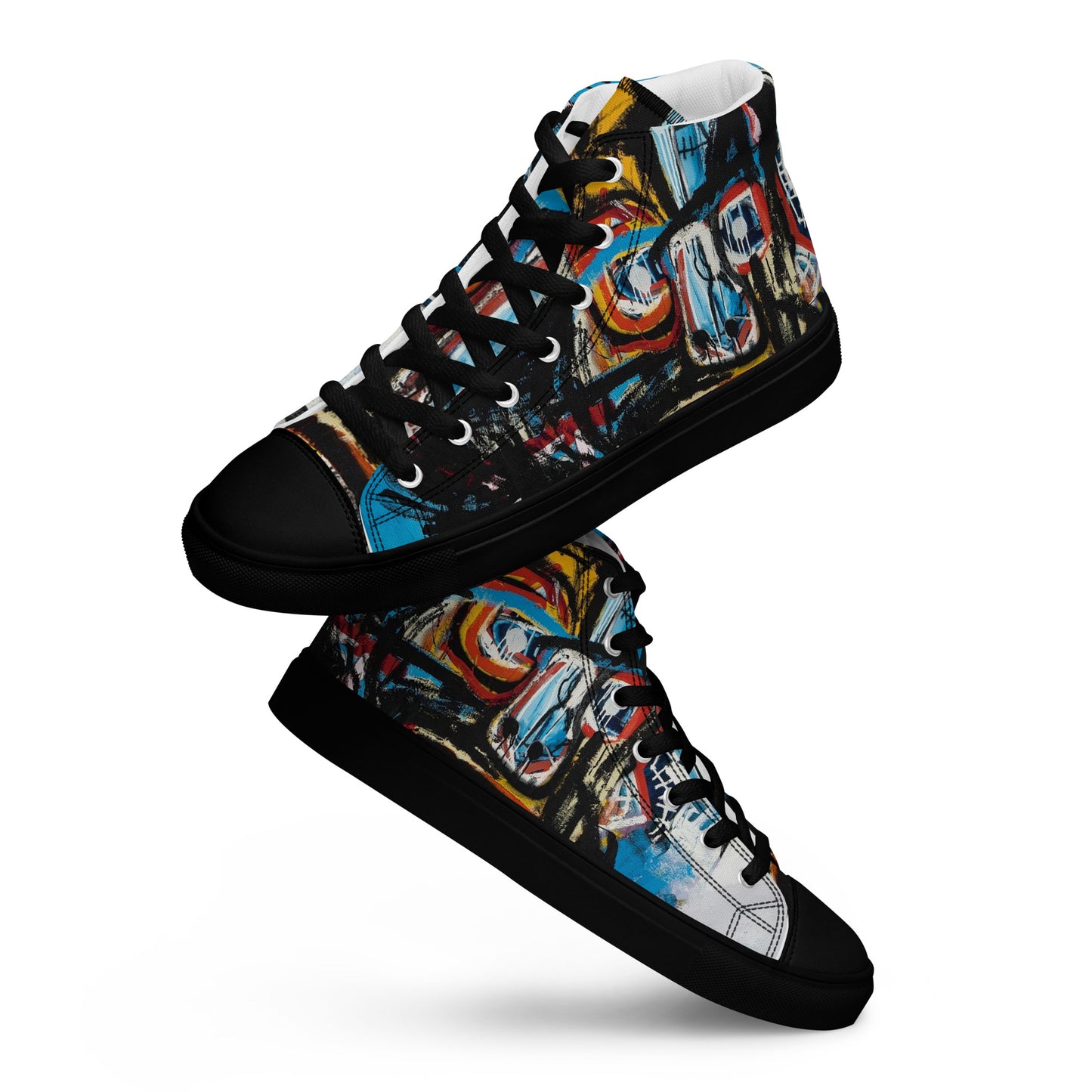 BAs Face Black sole Men’s high top canvas shoes