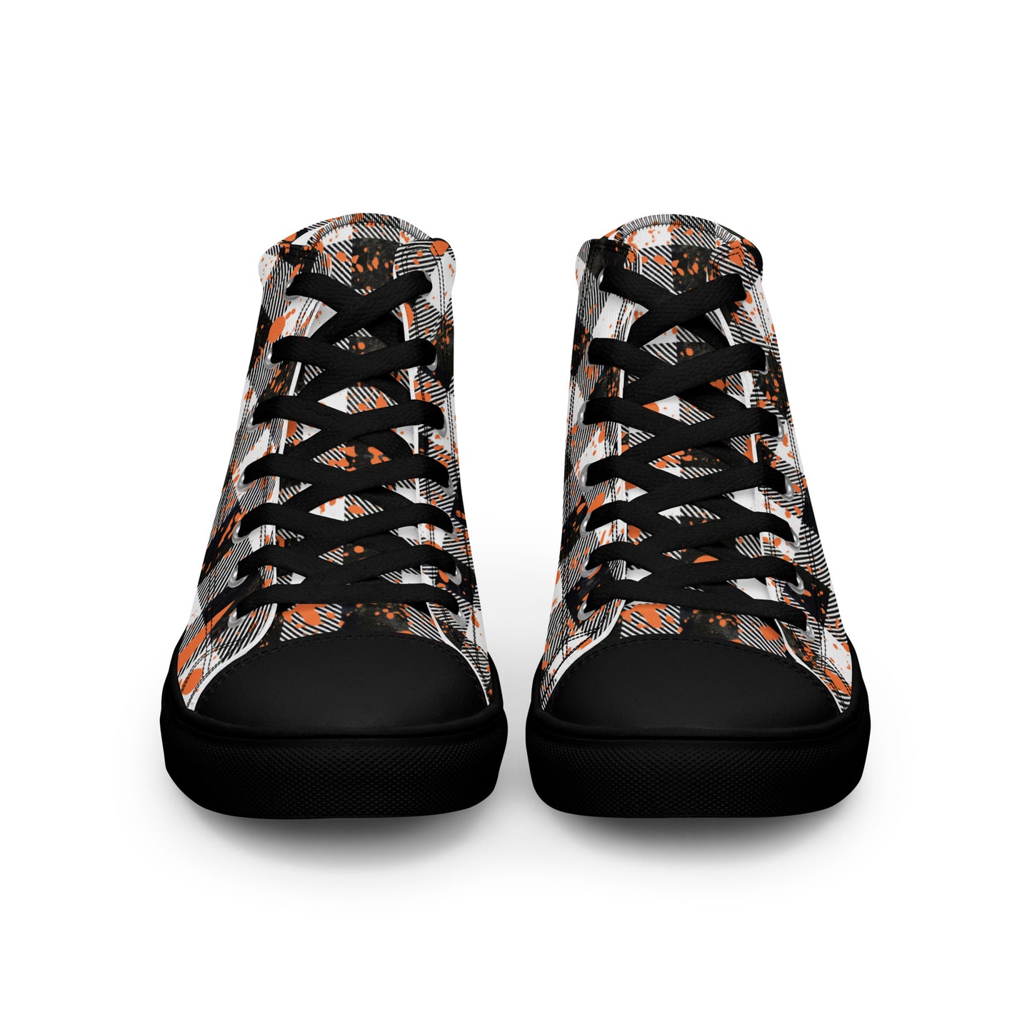Checkered Men’s high top canvas shoes