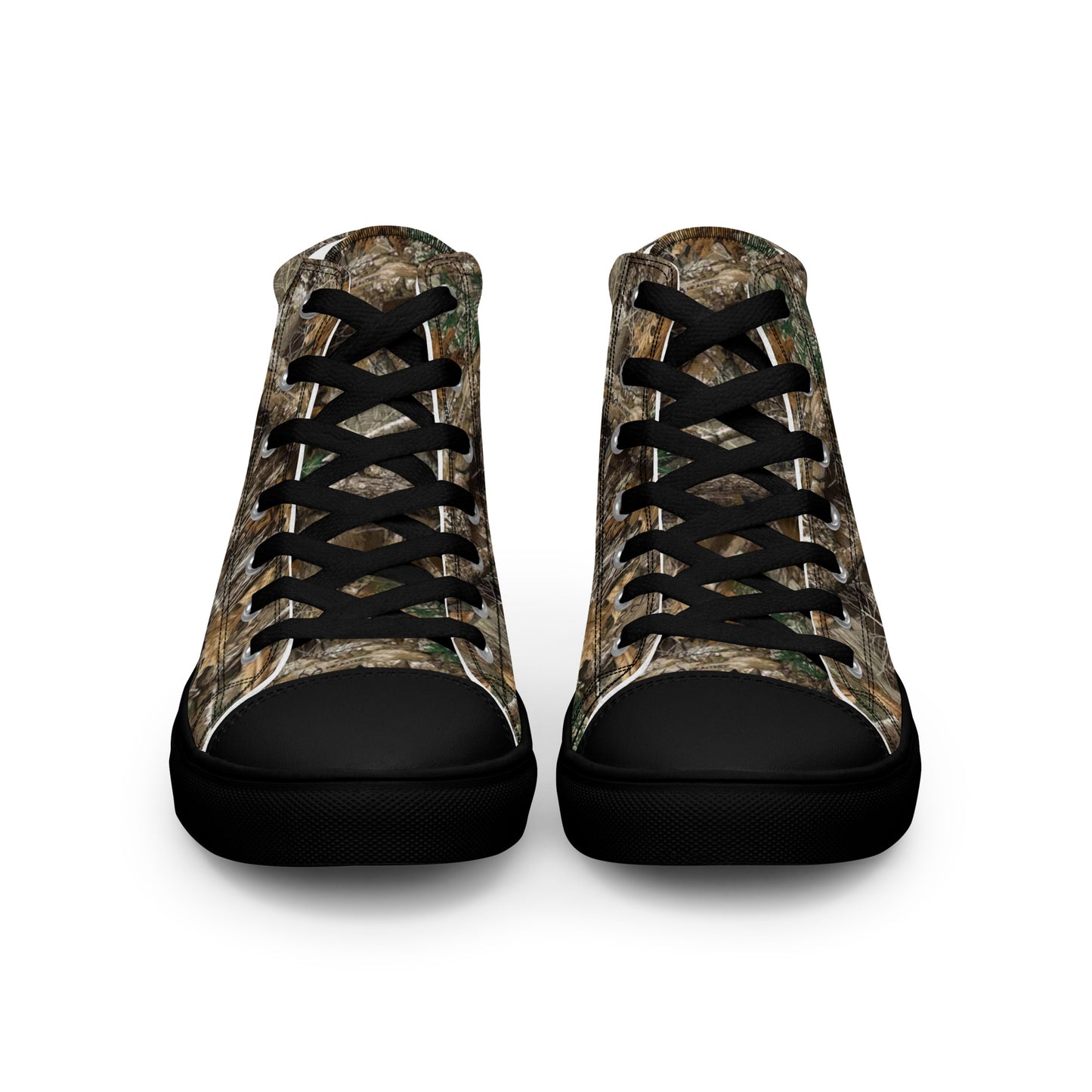 Camo Black Men’s high top canvas shoes