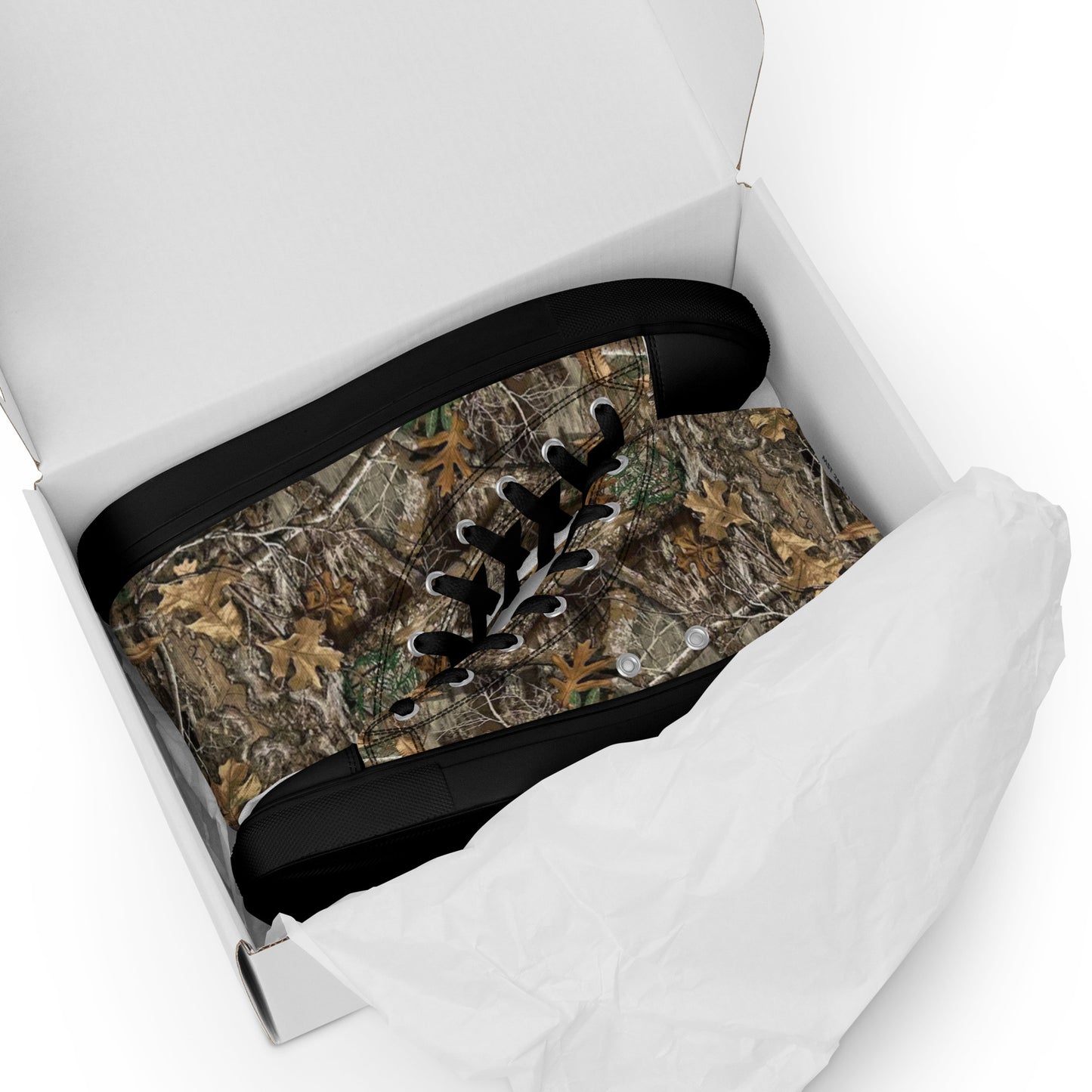 Camo Black Men’s high top canvas shoes