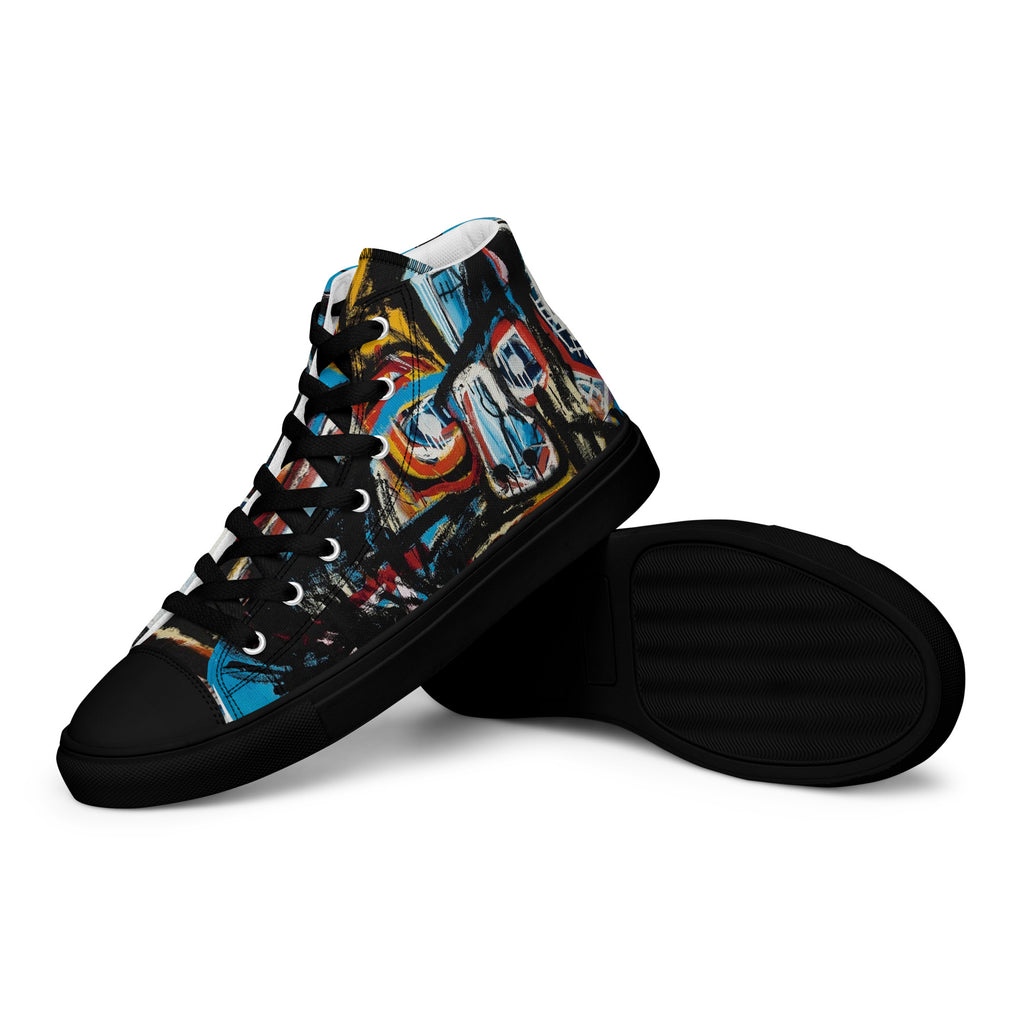 BAs Face Black sole Men’s high top canvas shoes