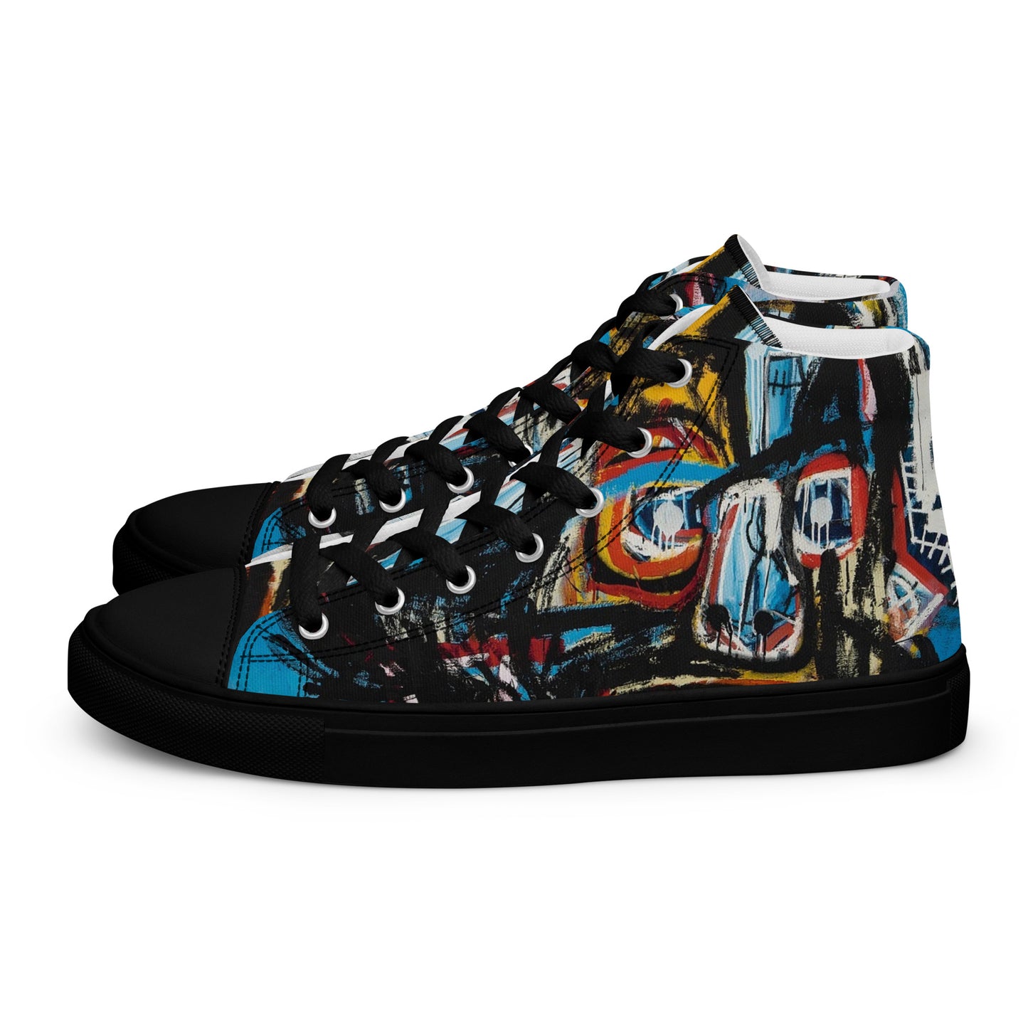 BAs Face Black sole Men’s high top canvas shoes