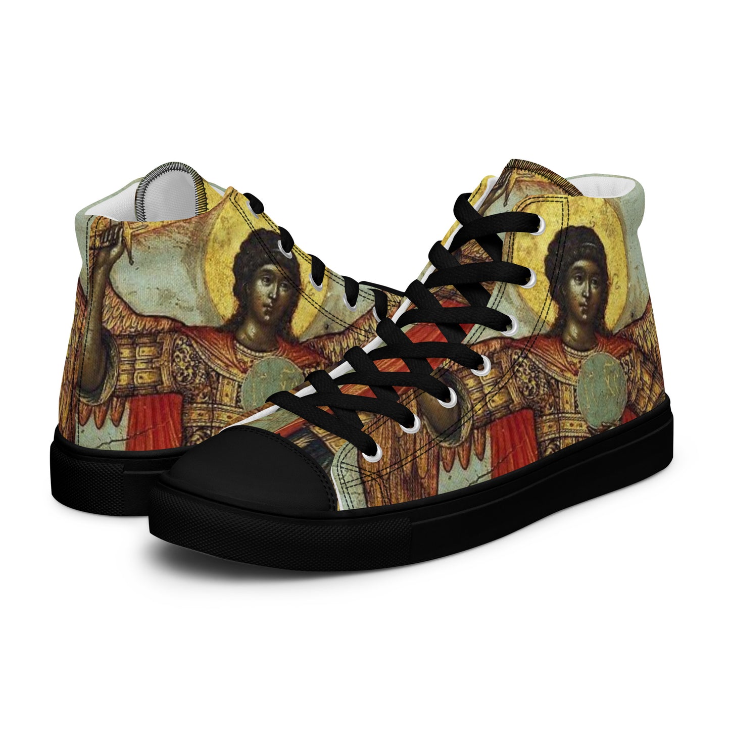 Divine Messenger Black Men’s high top canvas shoes