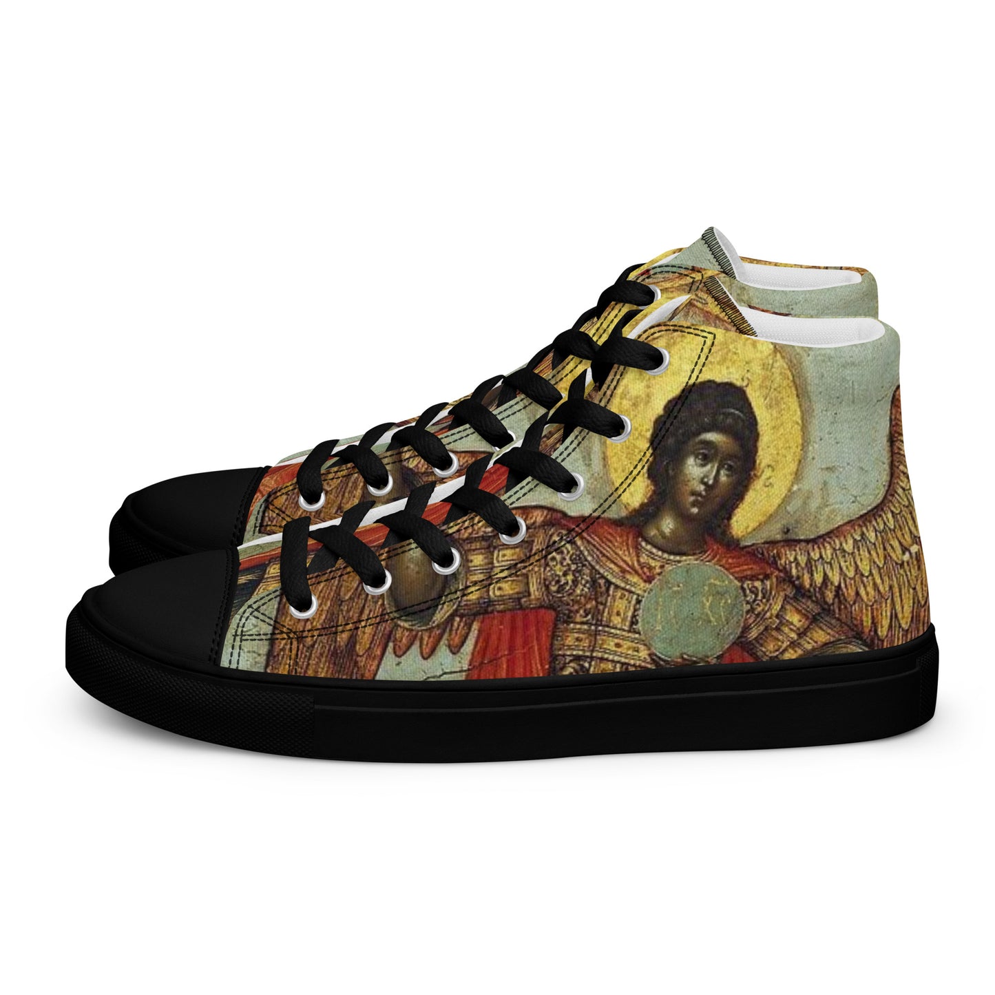 Divine Messenger Black Men’s high top canvas shoes
