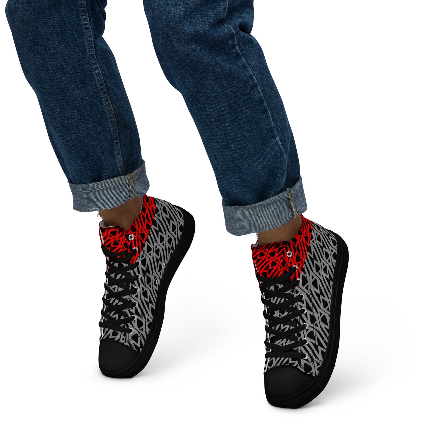 IAm Print Men’s high top canvas shoes